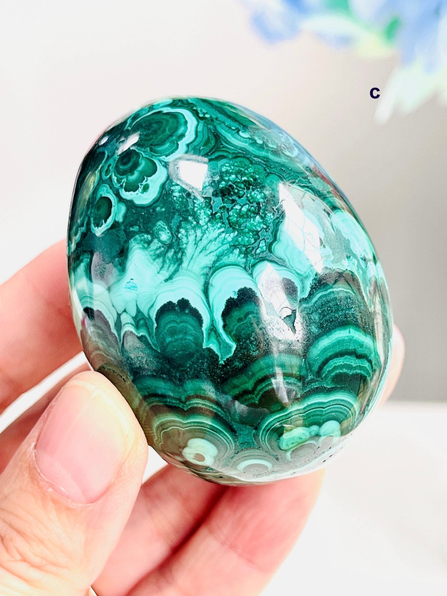 Malachite Egg, Natural Malachite Egg, Malachite from Congo, Natural Malachite Crystal Egg, Healing Crystal, Crystal Gift - Million Years Crystal
