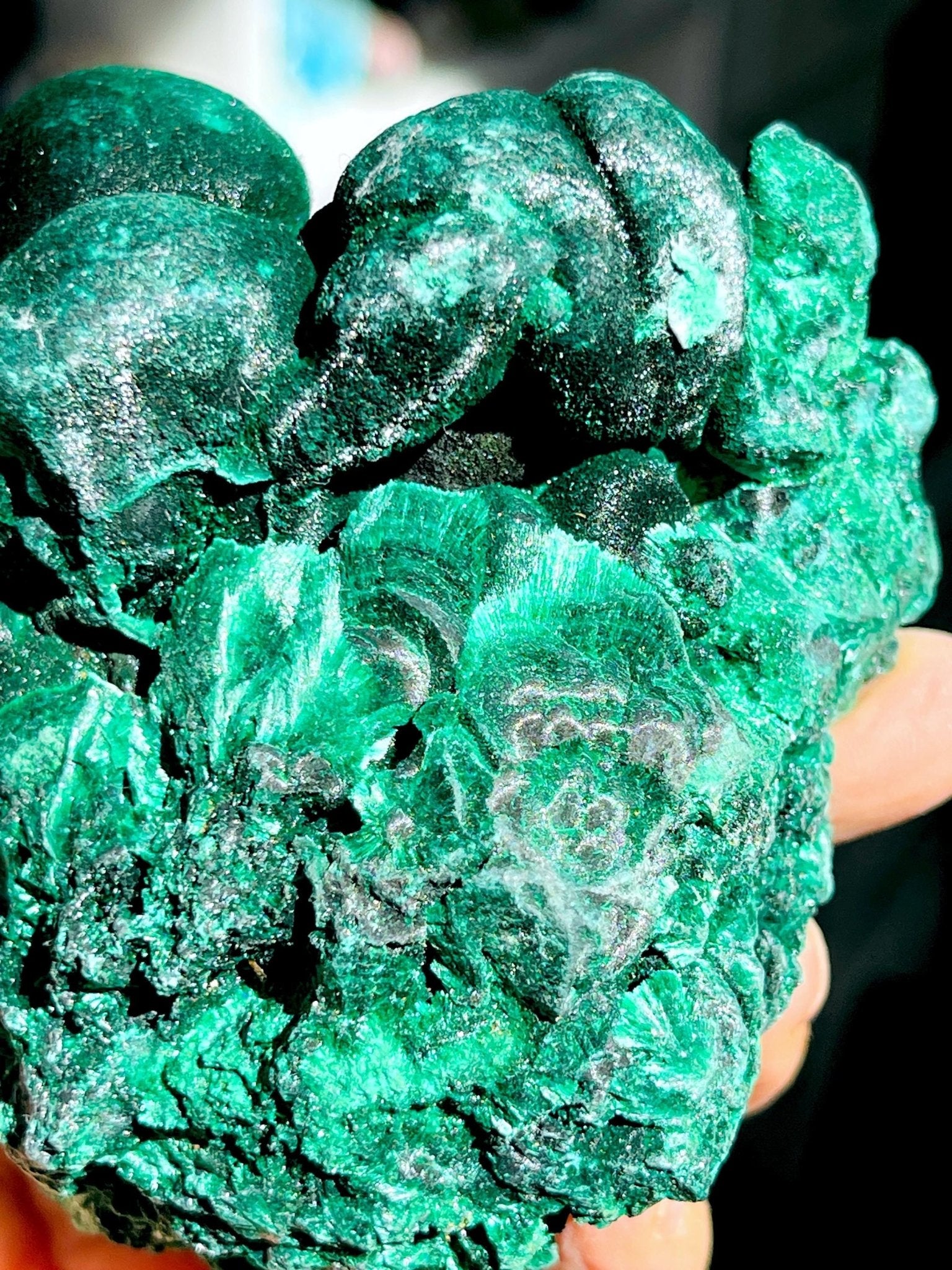 Malachite Specimen, Unique Velvet Cat eye Malachite, Rare Malachite Specimen, Raw Malachite Specimen, Crystal Gift, Unique Gift - Million Years Crystal