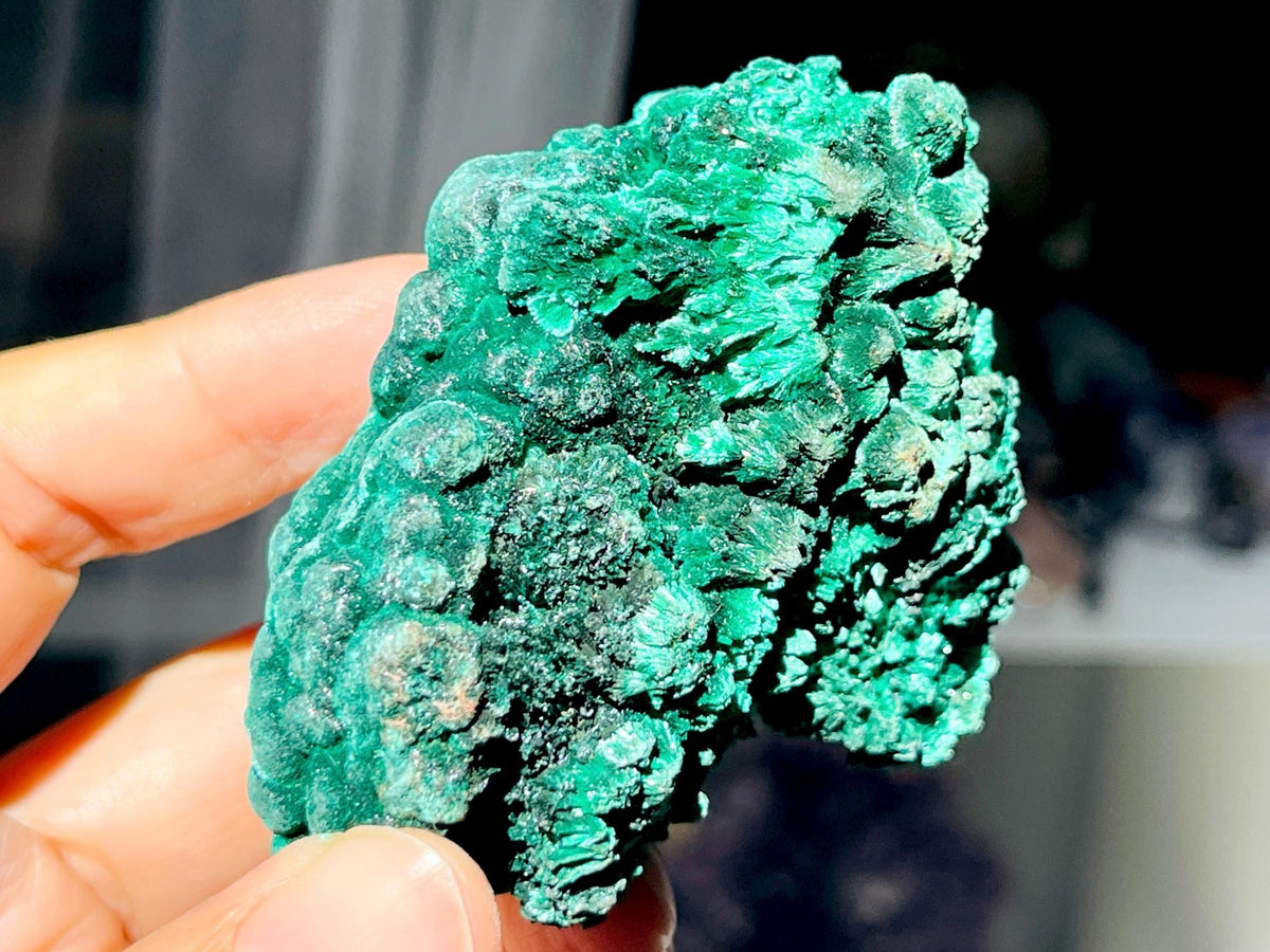 Malachite Specimen, Unique Velvet Cat eye Malachite, Rare Malachite Specimen, Raw Malachite Specimen, Crystal Gift, Unique Gift - Million Years Crystal