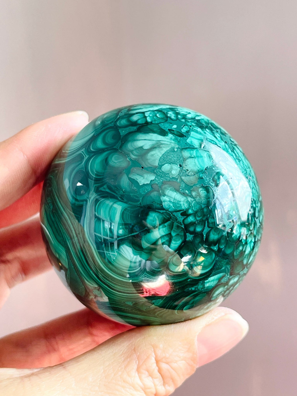 Malachite Sphere, Marvelous Natural Malachite Sphere, Healing Crystal 3 - Million Years Crystal