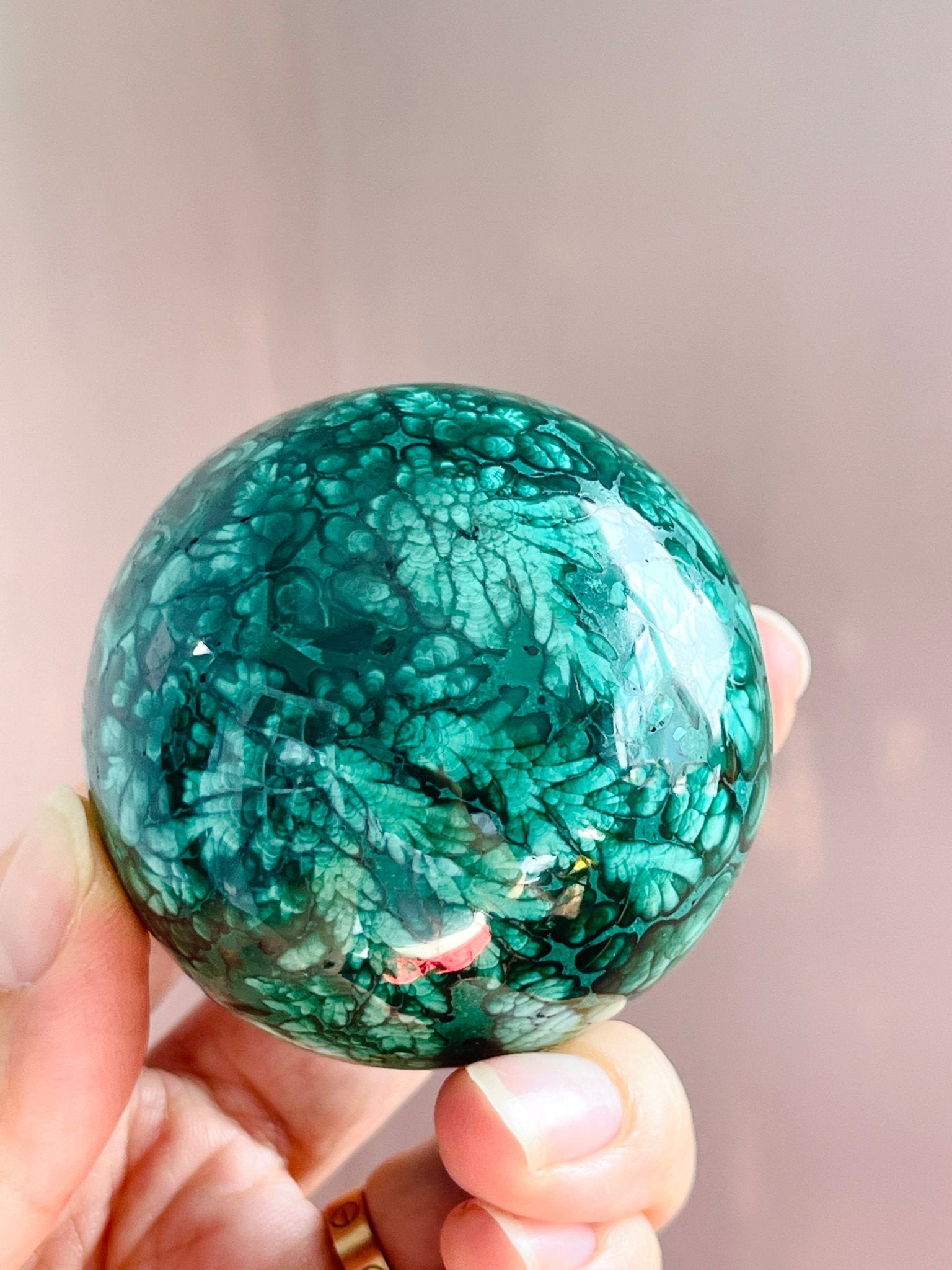 Malachite Sphere, Marvelous Natural Malachite Sphere, Healing Crystal 3 - Million Years Crystal