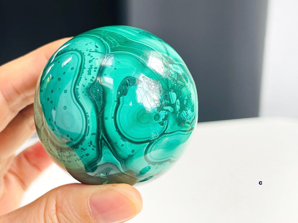 Malachite Sphere, Marvelous Natural Malachite Sphere, Malachite from Congo, Natural Malachite ball, Healing Crystal - Million Years Crystal