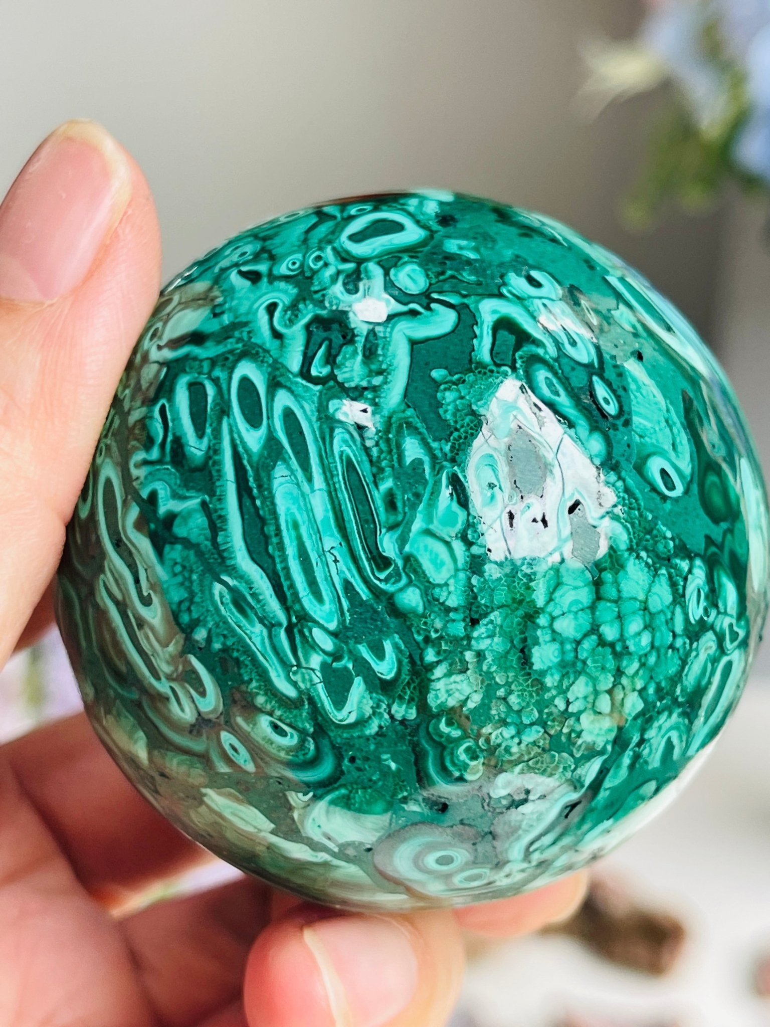 Malachite Sphere, Marvelous Natural Malachite Sphere, Malachite from Congo, Natural Malachite ball, Healing Crystal 2 - Million Years Crystal