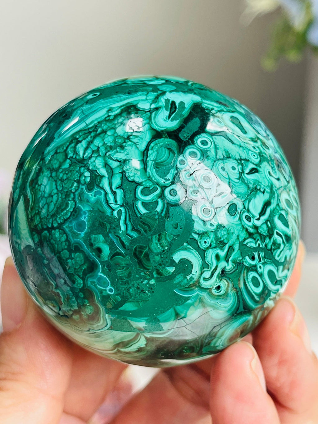 Malachite Sphere, Marvelous Natural Malachite Sphere, Malachite from Congo, Natural Malachite ball, Healing Crystal 2 - Million Years Crystal
