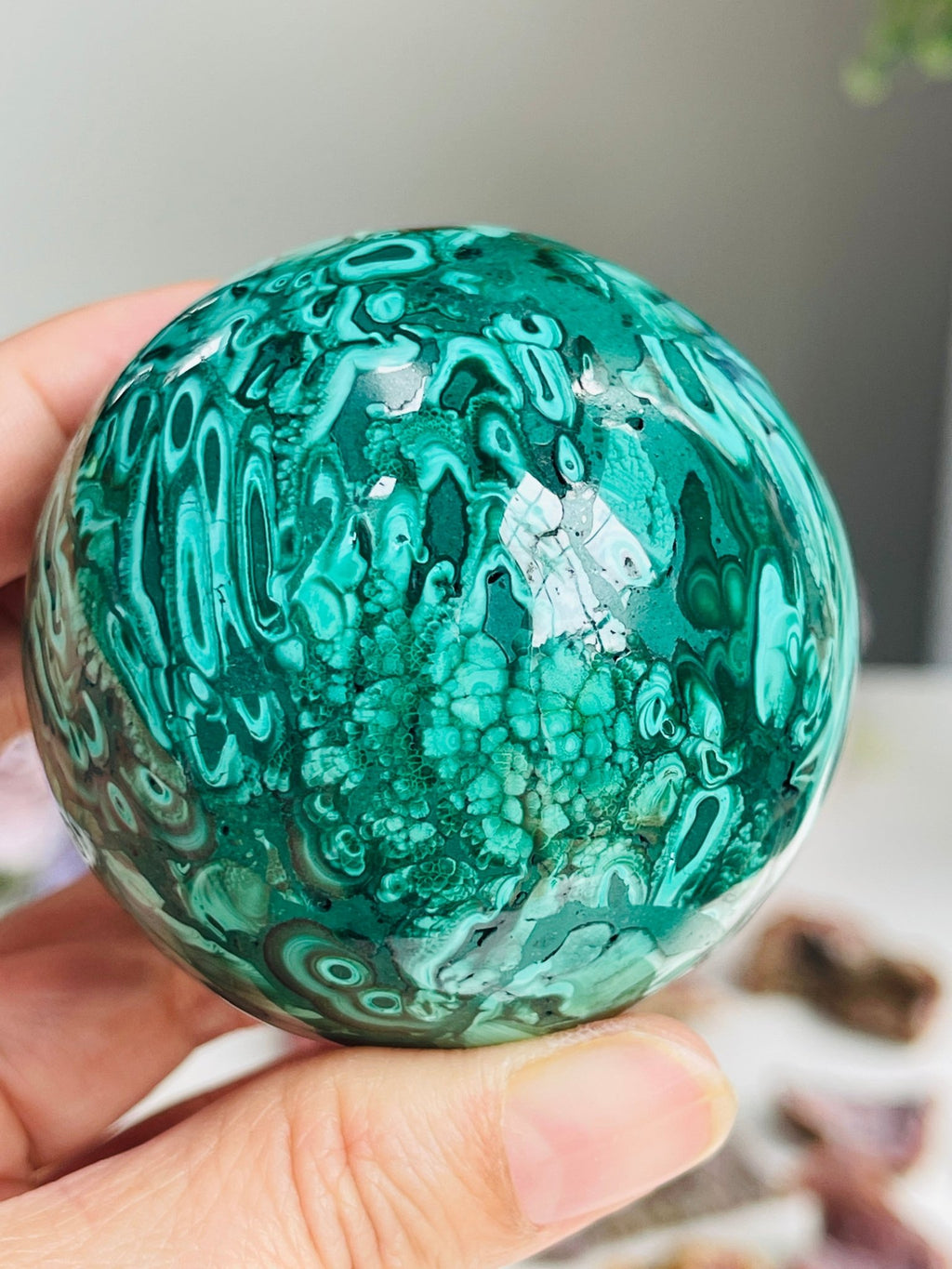 Malachite Sphere, Marvelous Natural Malachite Sphere, Malachite from Congo, Natural Malachite ball, Healing Crystal 2 - Million Years Crystal