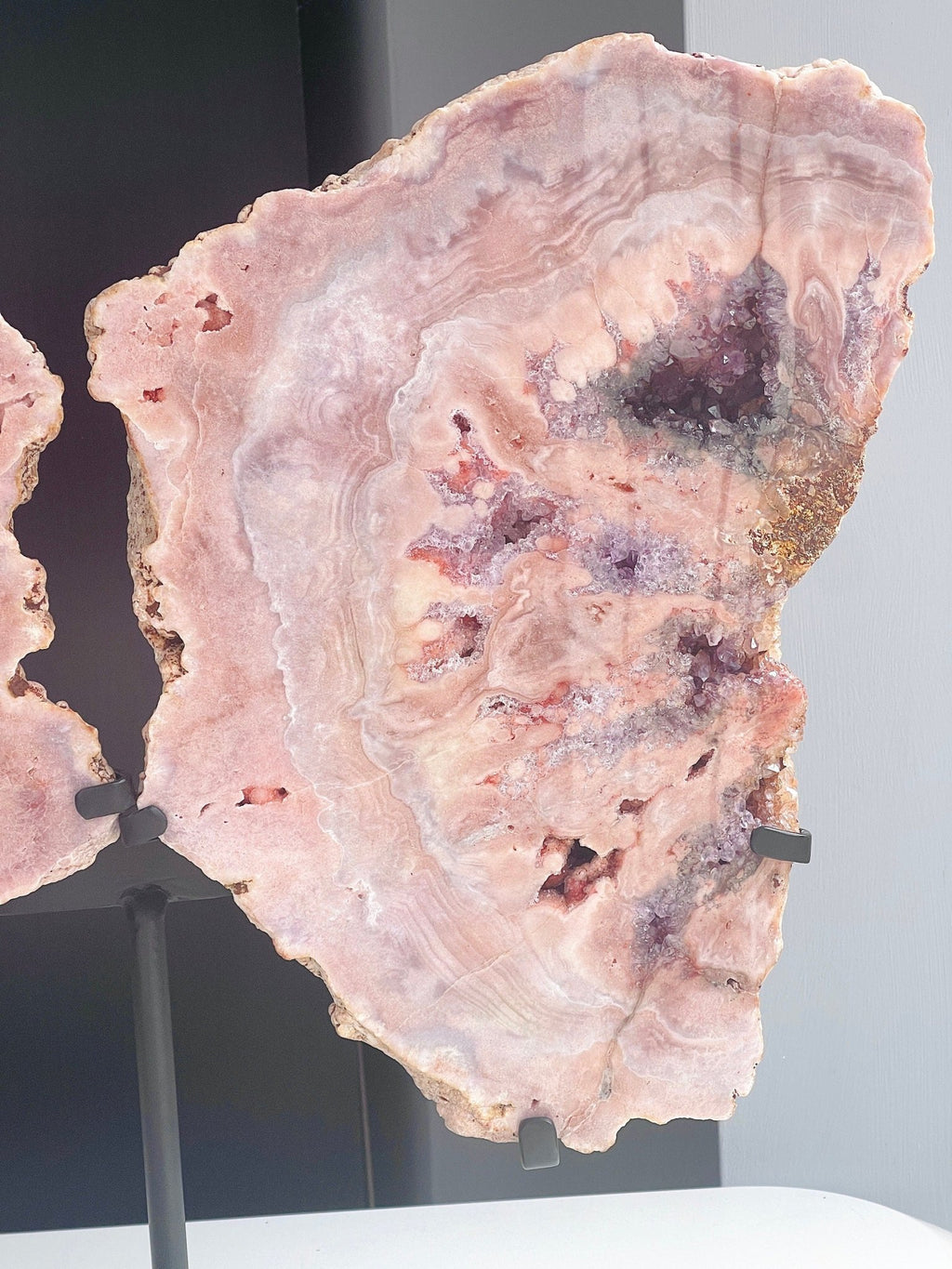 Museum Size Pink Amethyst Angel Wings XXXL Brazilian Collector Specimen on Custom Stand - Million Years Crystal