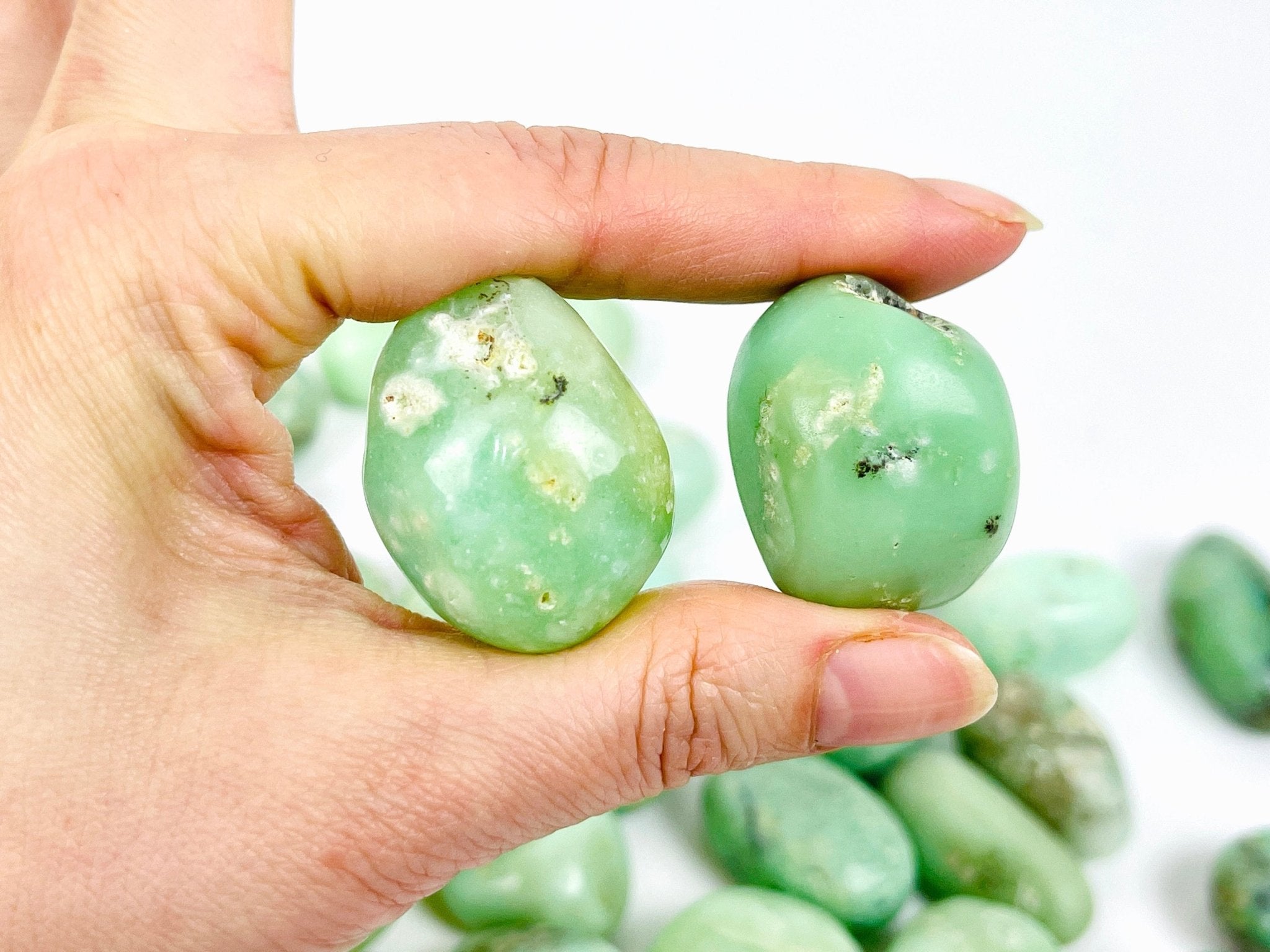Natural Chrysoprase Tumble Stone | Rare Green Chalcedony Crystal - Million Years Crystal