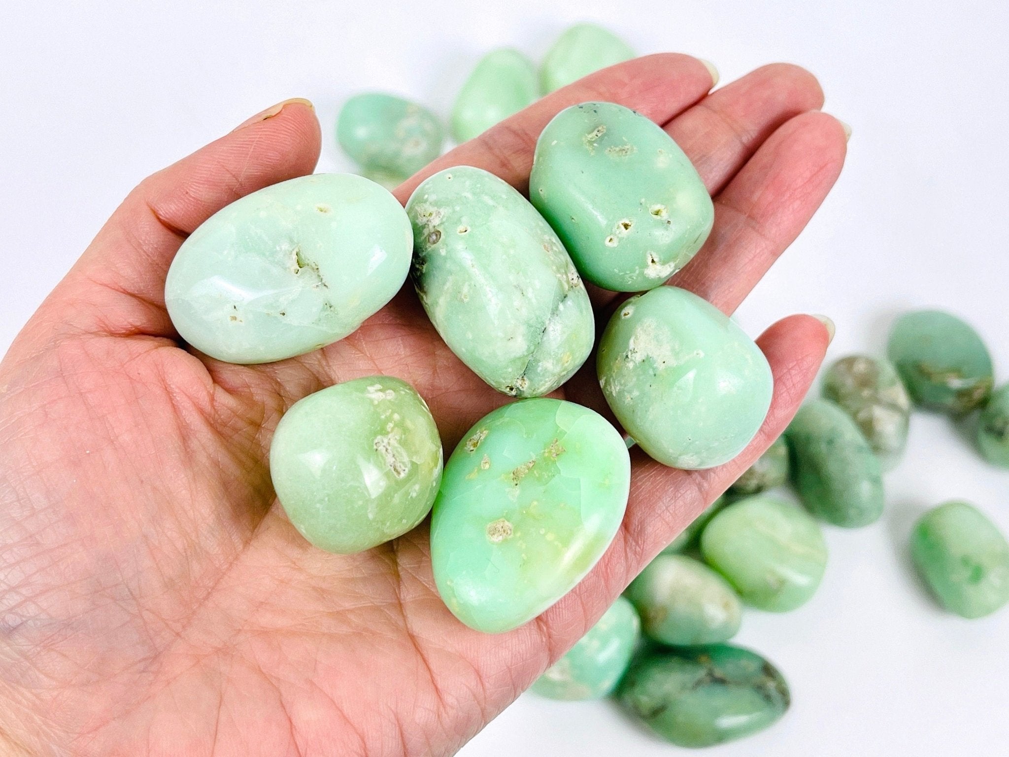 Natural Chrysoprase Tumble Stone | Rare Green Chalcedony Crystal - Million Years Crystal