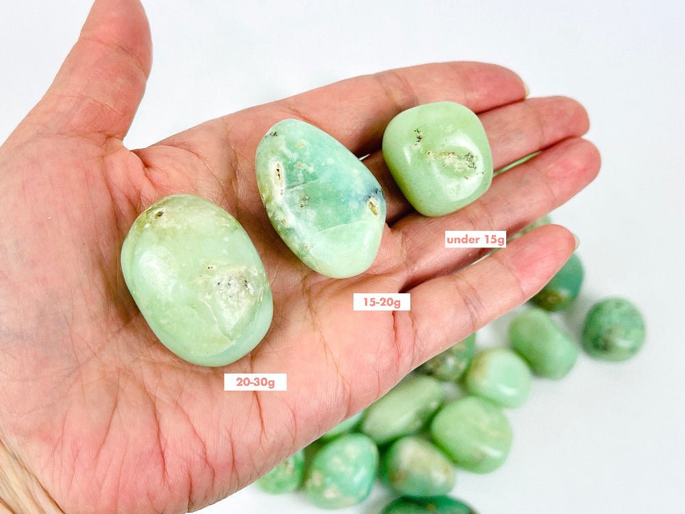 Natural Chrysoprase Tumble Stone | Rare Green Chalcedony Crystal - Million Years Crystal
