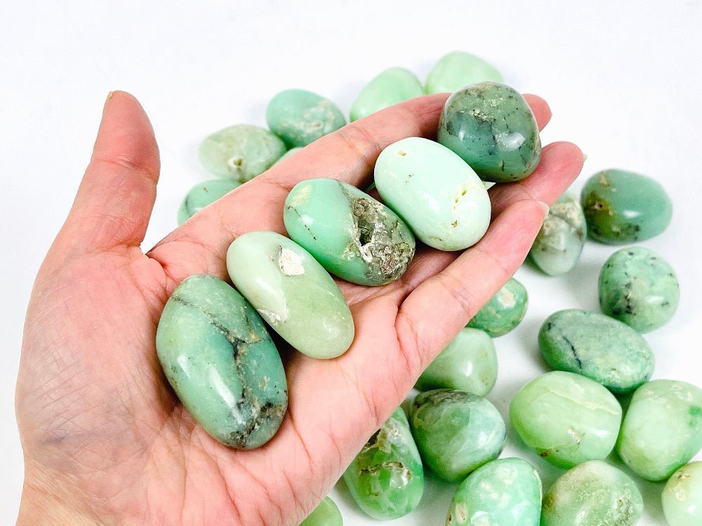 Natural Chrysoprase Tumble Stone | Rare Green Chalcedony Crystal - Million Years Crystal