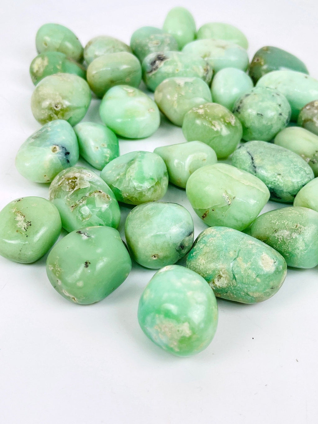 Natural Chrysoprase Tumble Stone | Rare Green Chalcedony Crystal - Million Years Crystal