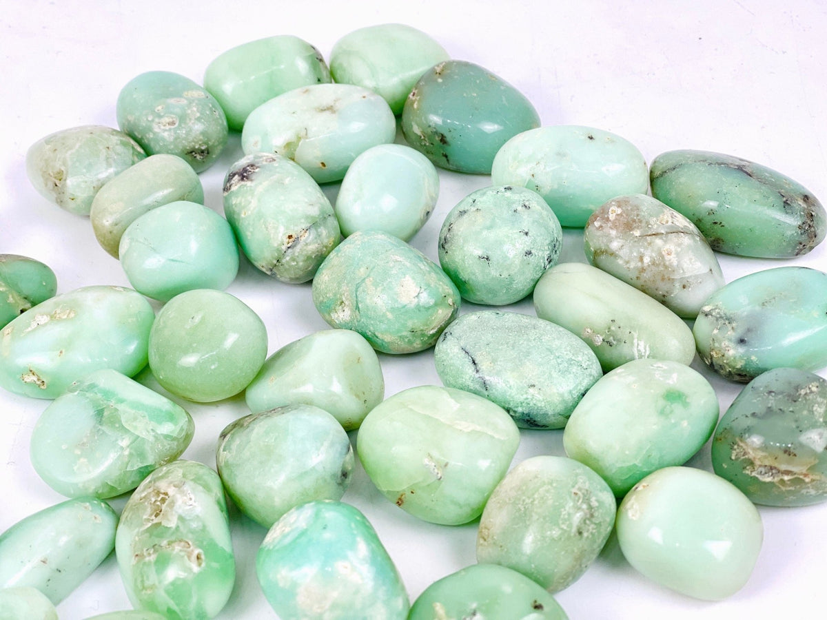 Natural Chrysoprase Tumble Stone | Rare Green Chalcedony Crystal - Million Years Crystal