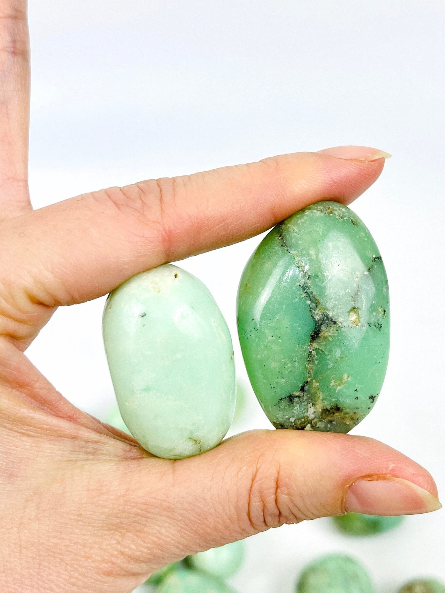 Natural Chrysoprase Tumble Stone | Rare Green Chalcedony Crystal - Million Years Crystal