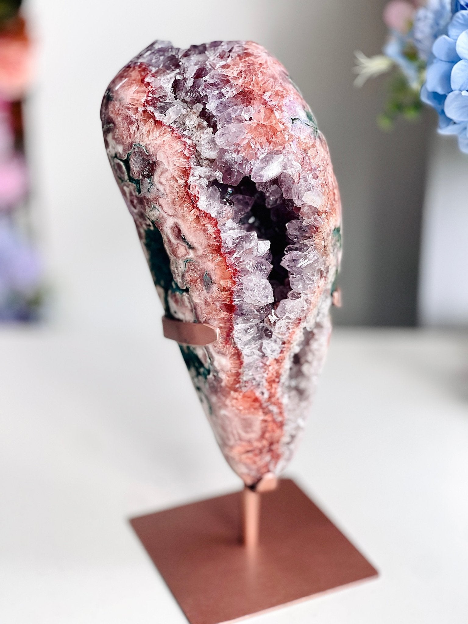 Natural Pink Amethyst Geode Freeform – "The May Bloom" | 4.1kg | Brazil - Million Years Crystal