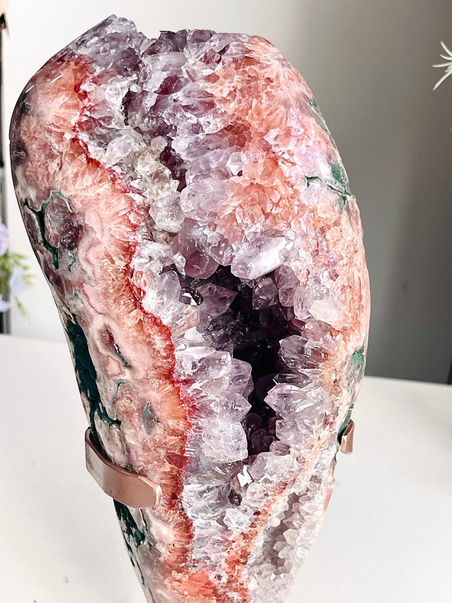 Natural Pink Amethyst Geode Freeform – "The May Bloom" | 4.1kg | Brazil - Million Years Crystal