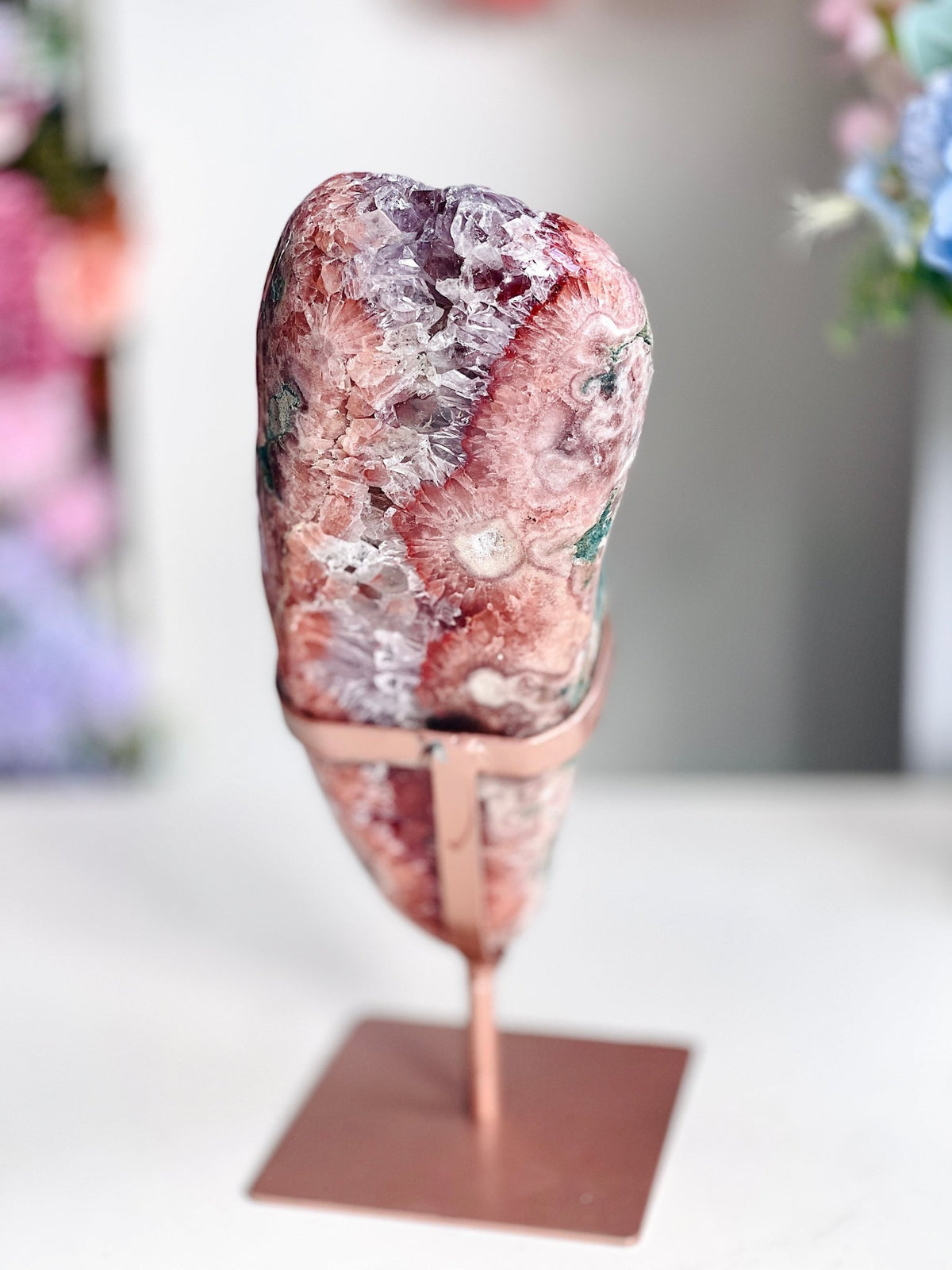 Natural Pink Amethyst Geode Freeform – "The May Bloom" | 4.1kg | Brazil - Million Years Crystal