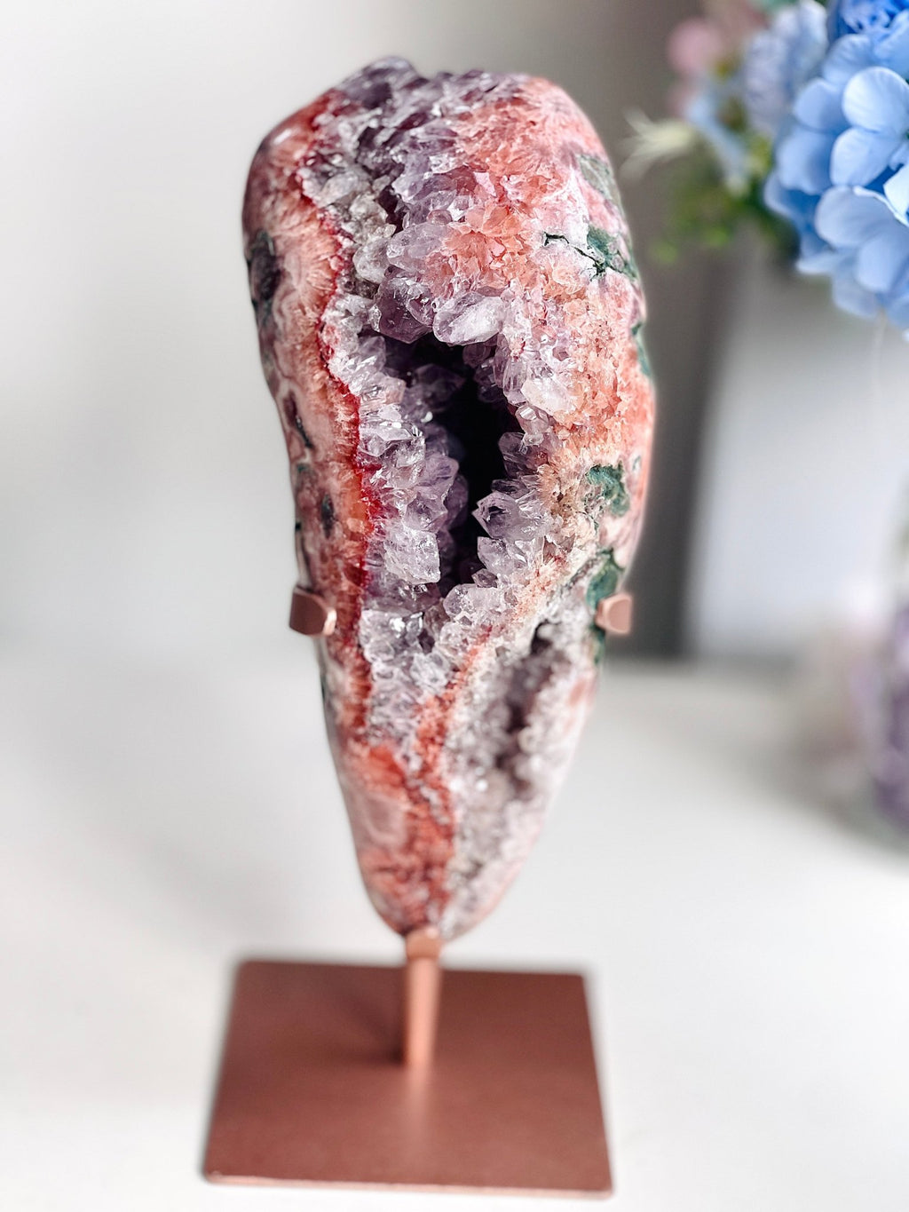 Natural Pink Amethyst Geode Freeform – "The May Bloom" | 4.1kg | Brazil - Million Years Crystal