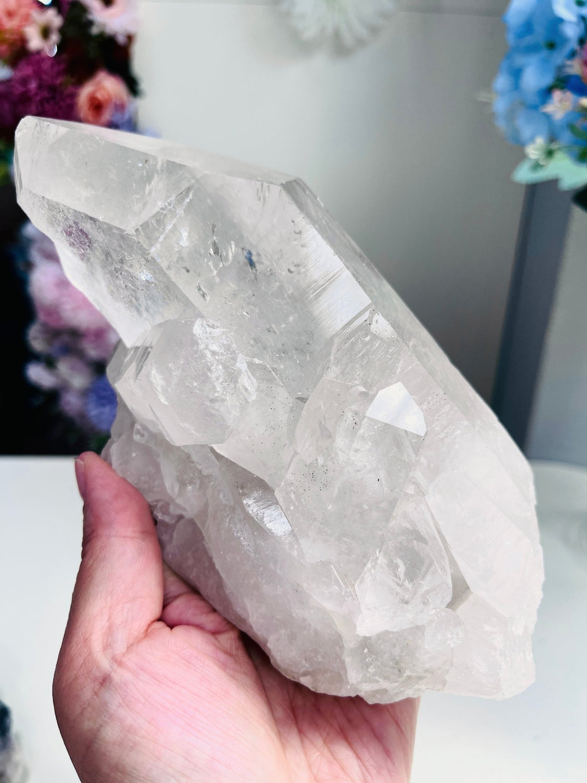 Natural Quartz Crystal, 1.2kg Large Quartz Crystal with big points, Healing Crystals, Crystal Gift -2 - Million Years Crystal