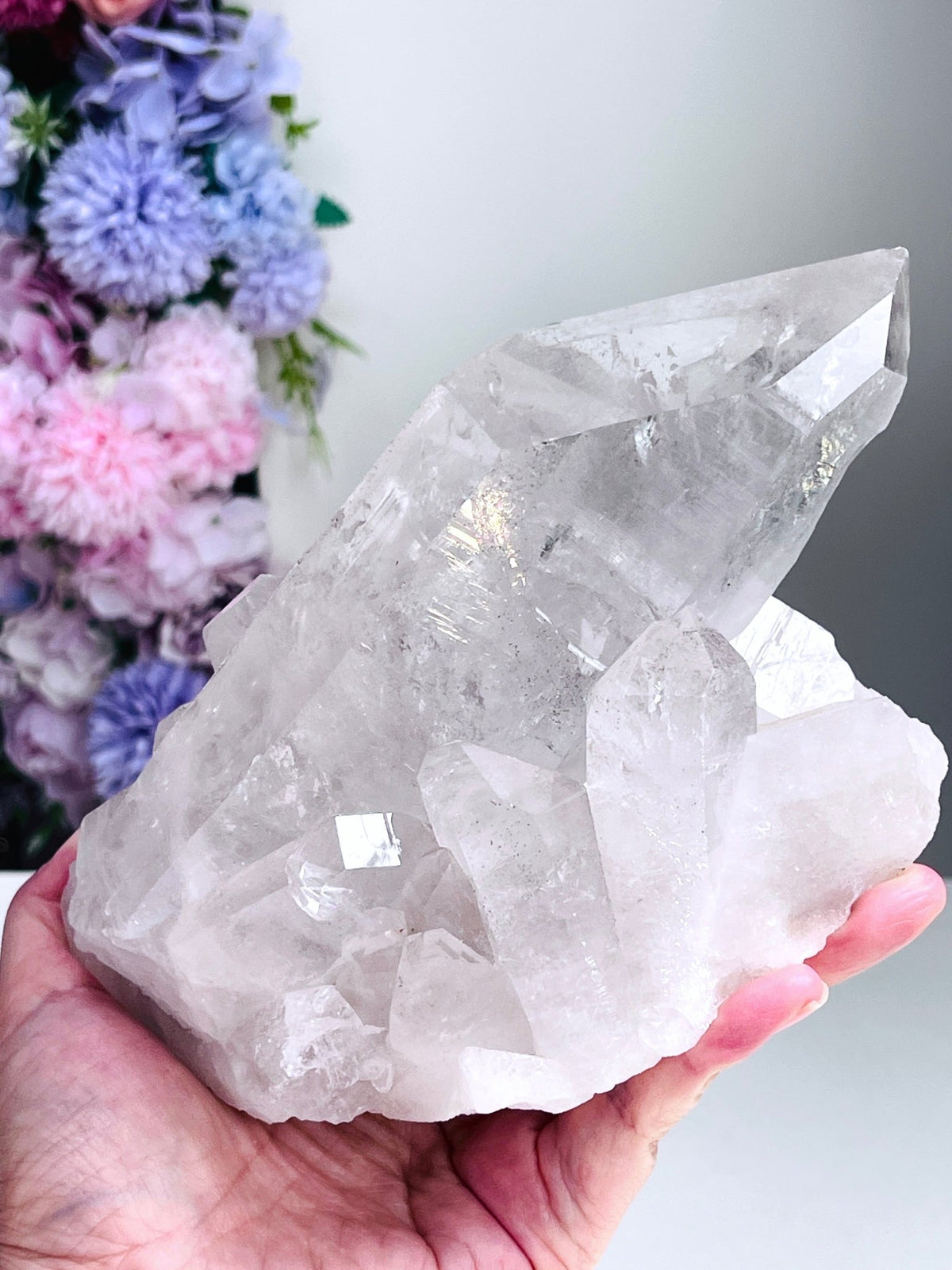 Natural Quartz Crystal, 1.2kg Large Quartz Crystal with big points, Healing Crystals, Crystal Gift -2 - Million Years Crystal