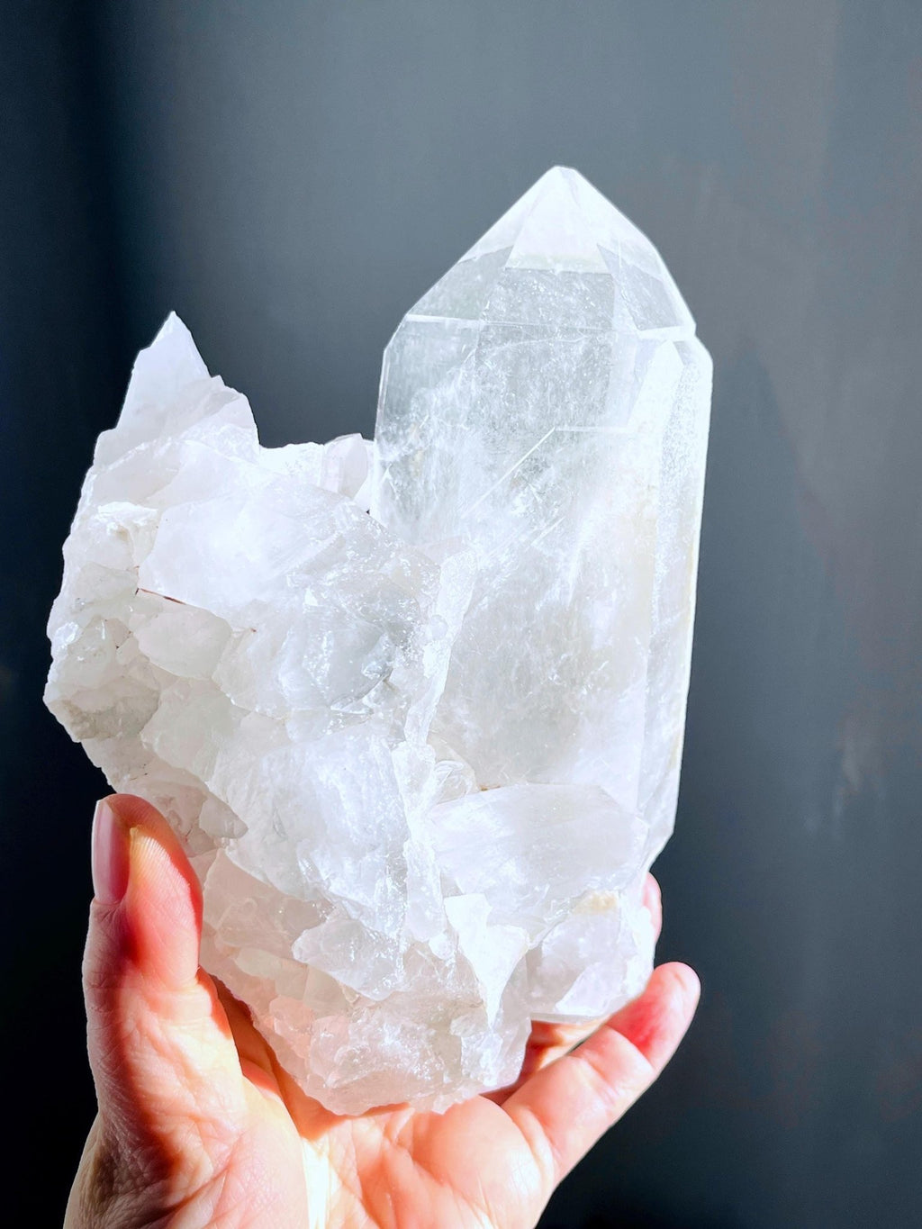 Natural Quartz Crystal, 1.3kg Large Quartz Crystal with big points, Healing Crystals, Crystal Gift - Million Years Crystal