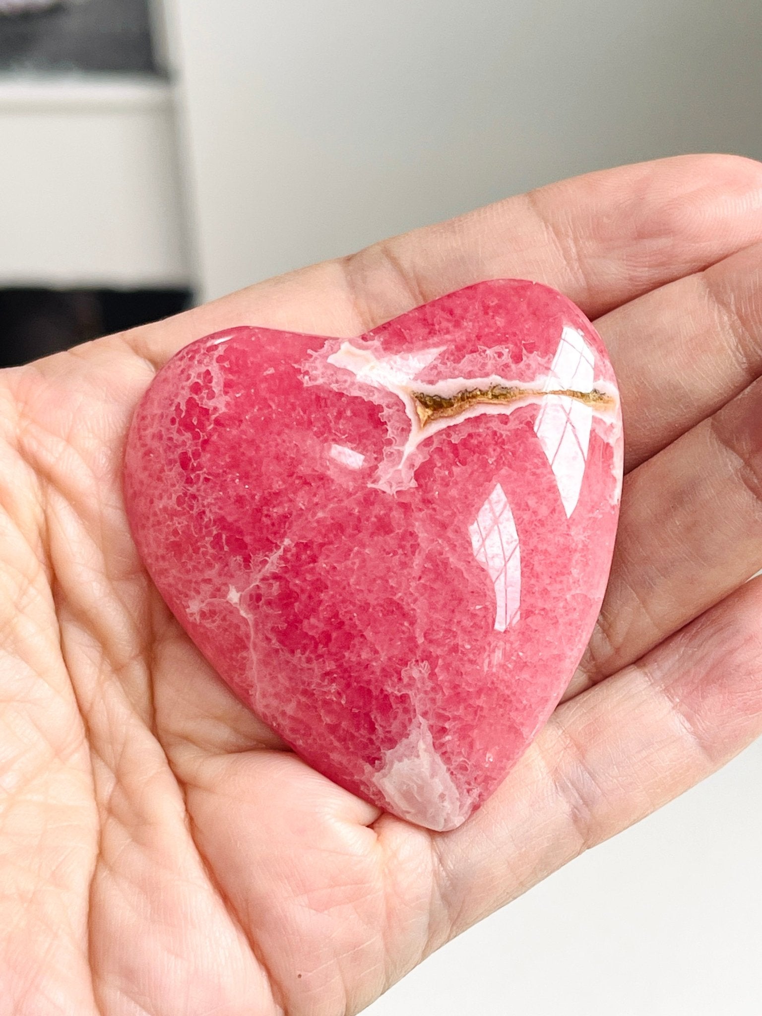 Natural Rhodochrosite heart, 50m Argentina Banded Rhodochrosite heart , Top Grade Rhodochrosite from Argentina, Pink Rhodochrosite - Million Years Crystal