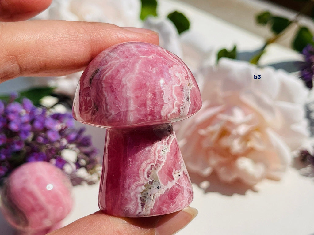 Natural Rhodochrosite Mushroom, AAA Grade Argentina Rhodochrosite Mushroom , 24-84g Rhodochrosite Mushroom, Pink Rhodochrosite - Million Years Crystal