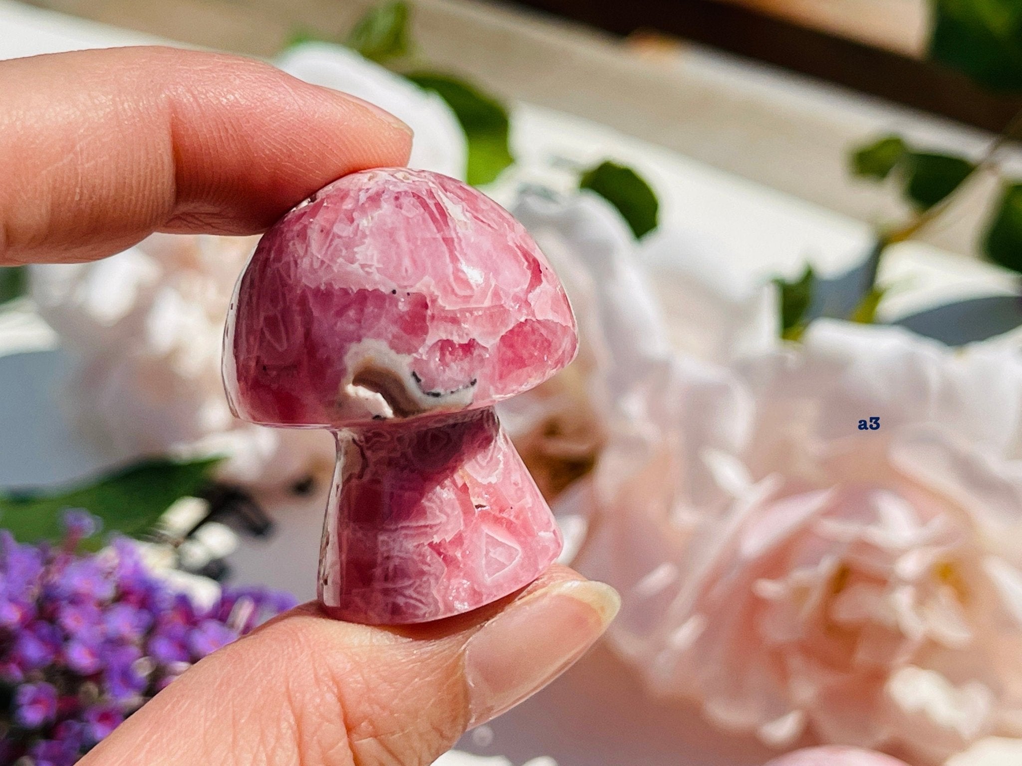 Natural Rhodochrosite Mushroom, AAA Grade Argentina Rhodochrosite Mushroom , 24-84g Rhodochrosite Mushroom, Pink Rhodochrosite - Million Years Crystal