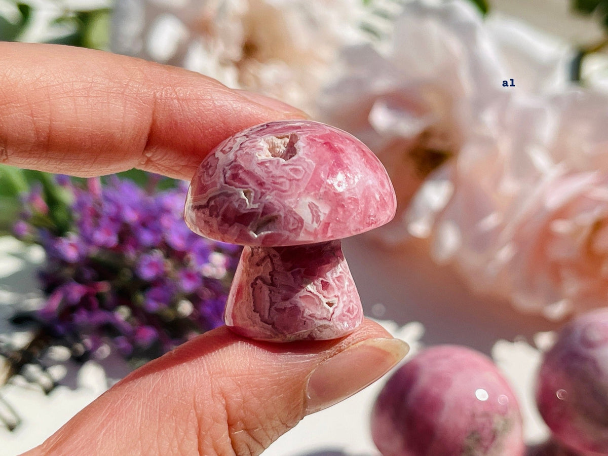 Natural Rhodochrosite Mushroom, AAA Grade Argentina Rhodochrosite Mushroom , 24-84g Rhodochrosite Mushroom, Pink Rhodochrosite - Million Years Crystal