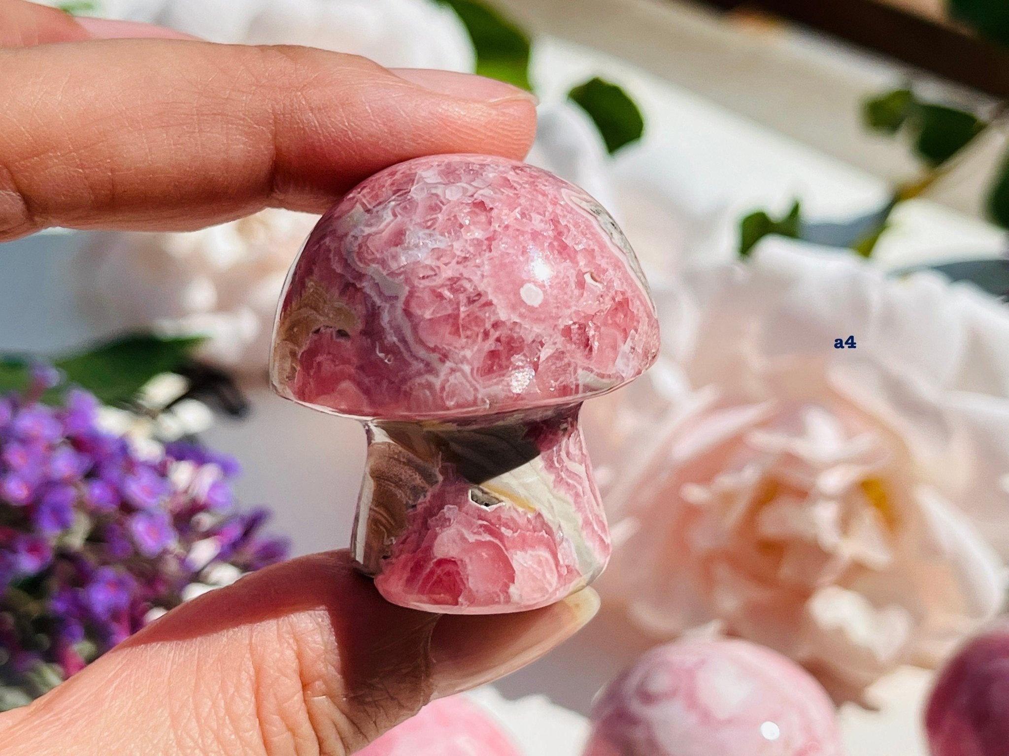 Natural Rhodochrosite Mushroom, AAA Grade Argentina Rhodochrosite Mushroom , 24-84g Rhodochrosite Mushroom, Pink Rhodochrosite - Million Years Crystal