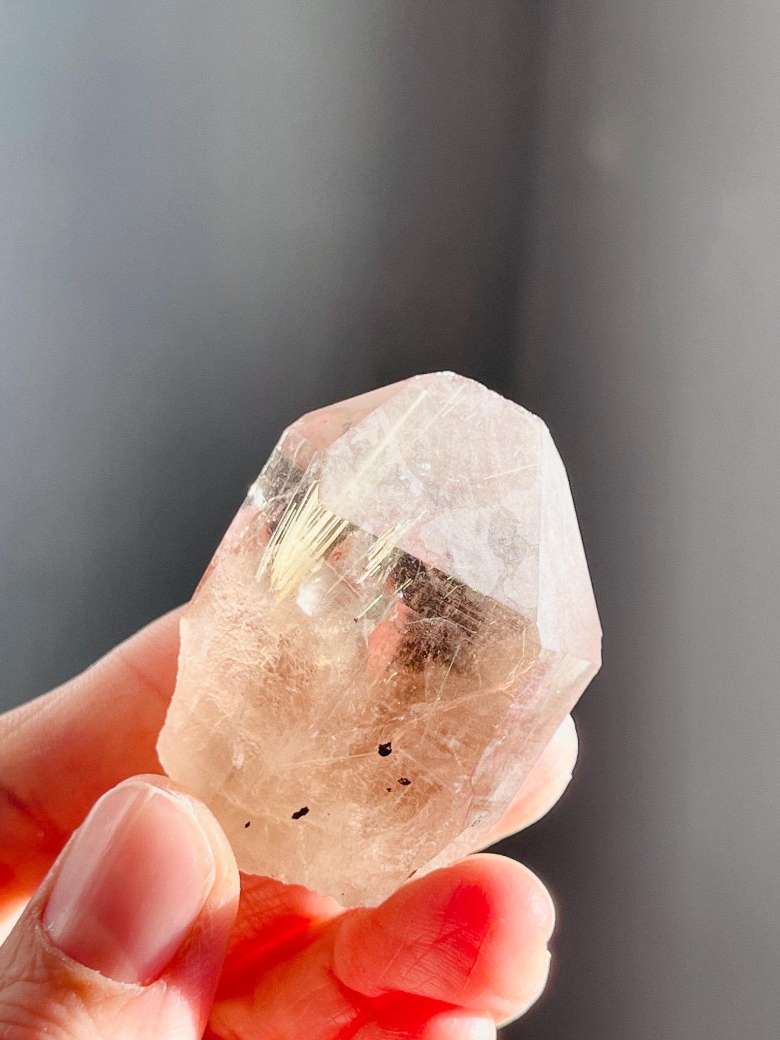 Natural Rutilated Quartz Point, High Clarity Golden Rutile Rutilated Smokey Quartz , Crystal Gift, Rare Crystals, Unique Gift - Million Years Crystal