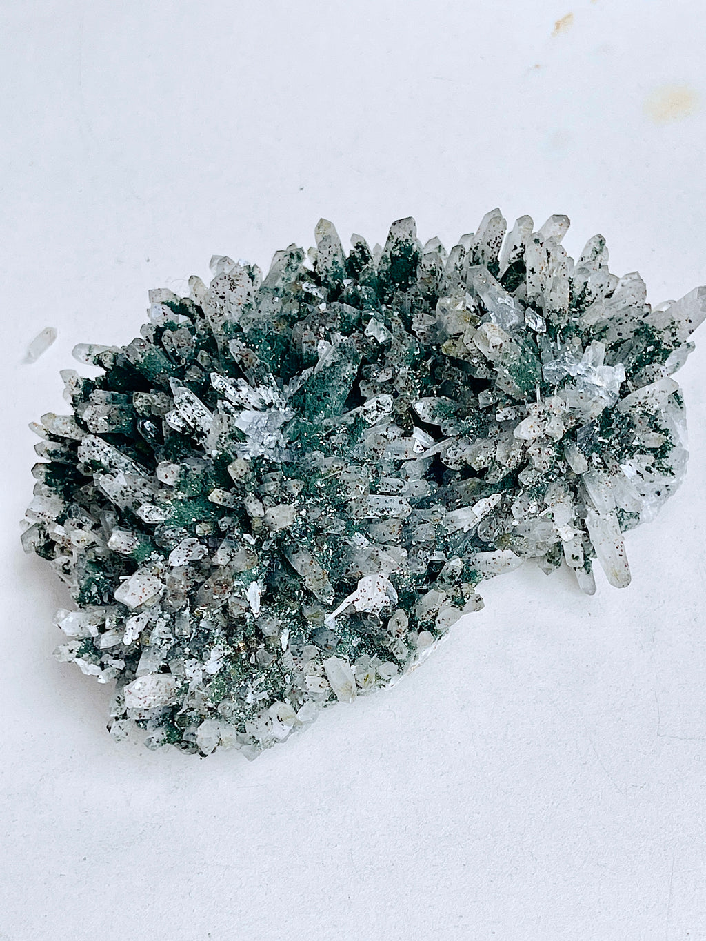 Needle Quartz Cluster with Epidote & Pyrite | Bulgaria Mineral Specimen