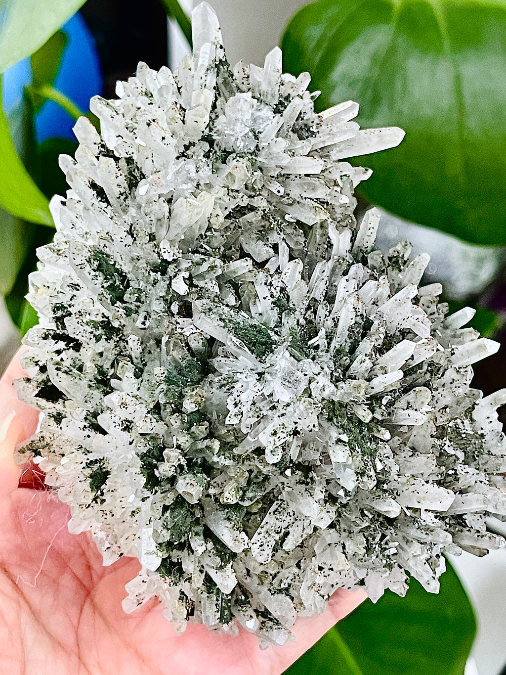 Needle Quartz Cluster with Epidote & Pyrite | Bulgaria Mineral Specimen