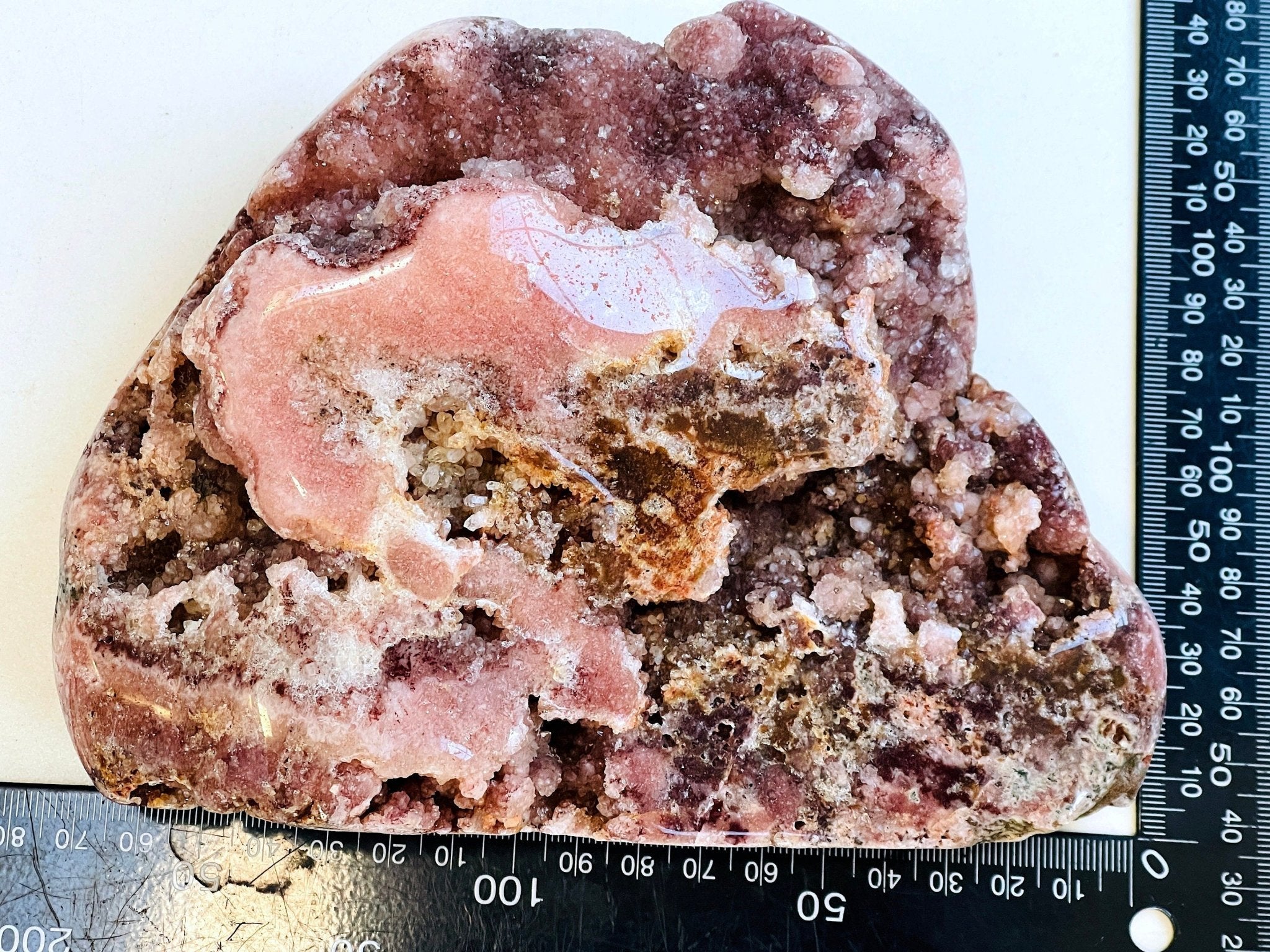Pink Amethyst, 1.55kg Pink Amethyst Freefrom with Quartz Druzy, Pink Amethyst Stand, Pink Amethyst Crystal,Crystal Gift,Home decor - Million Years Crystal