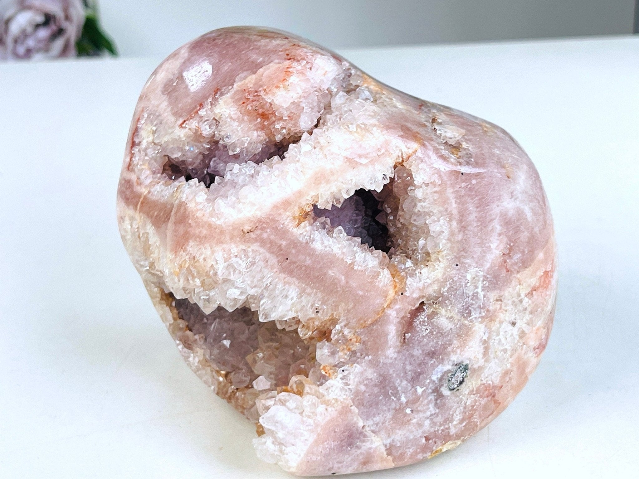 Pink Amethyst, 1.586kg Sparkling Pink Amethyst Freefrom, Druzy Rough Pink Amethyst, Pink Amethyst Crystal,Crystal Gift,Home decor - Million Years Crystal