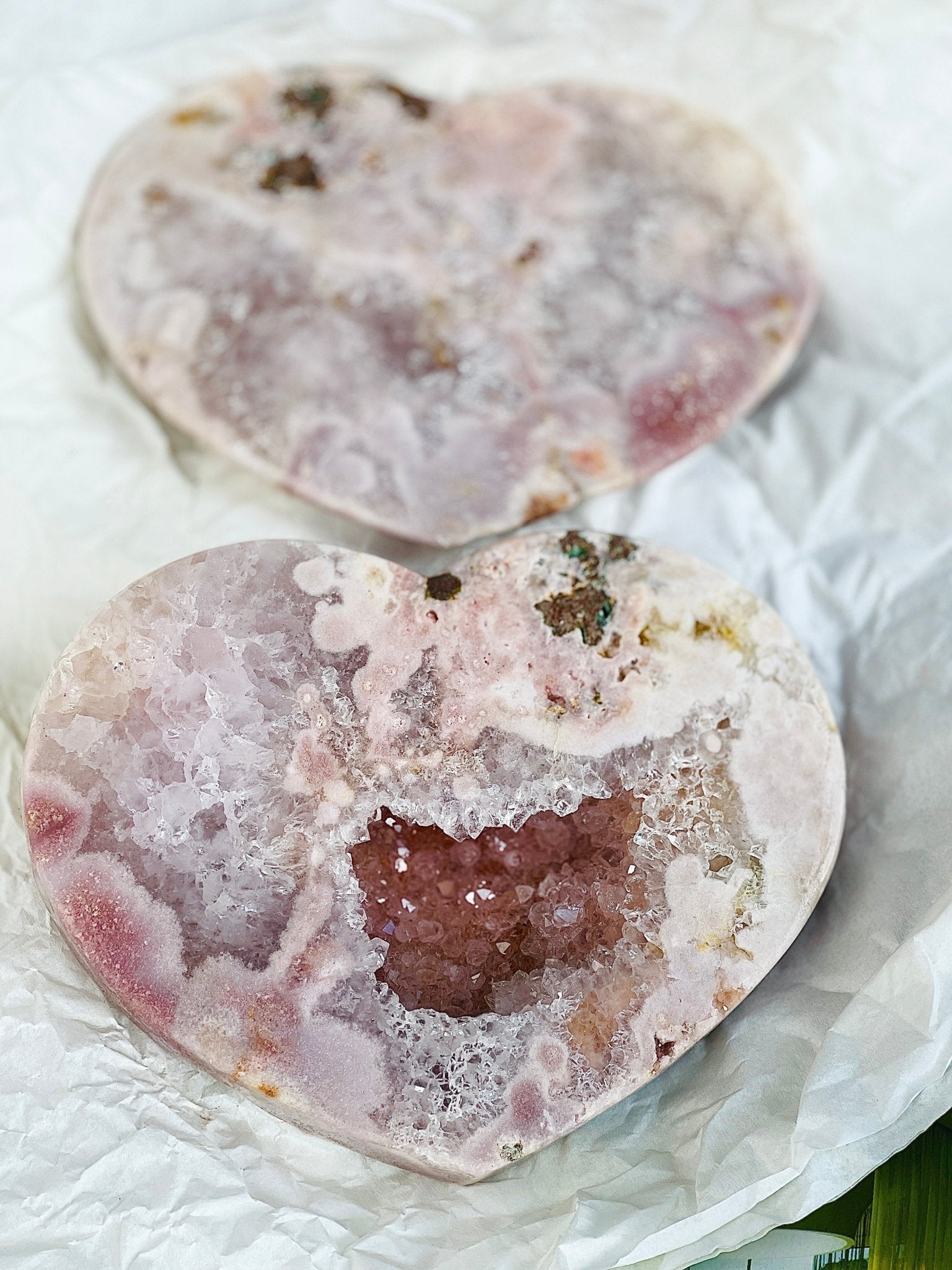 Pink Amethyst, 2.75kg High Quality Paired Pink Amethyst Heart, Pink Amethyst Heart Set, Pink Amethyst Crystals, Crystal Gift, Wedding Gift - Million Years Crystal