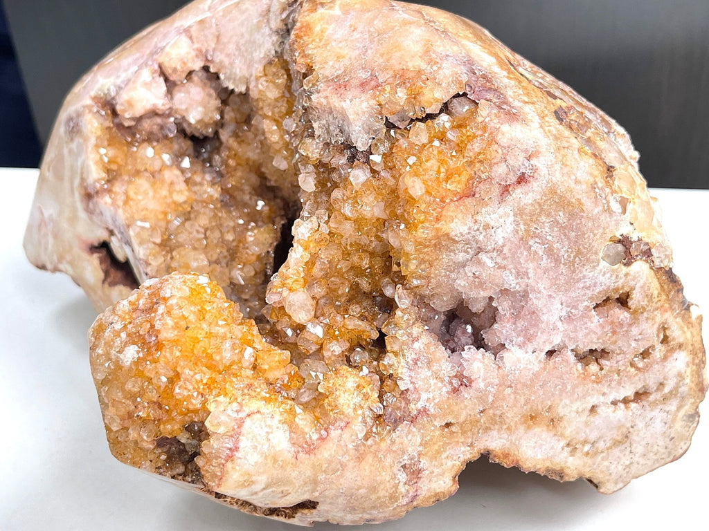 Pink Amethyst, 4.6kg Large Golden Pink Amethyst Freefrom, semi polished Pink Amethyst Freeform, Natural Druzy Pink Amethyst Display - Million Years Crystal
