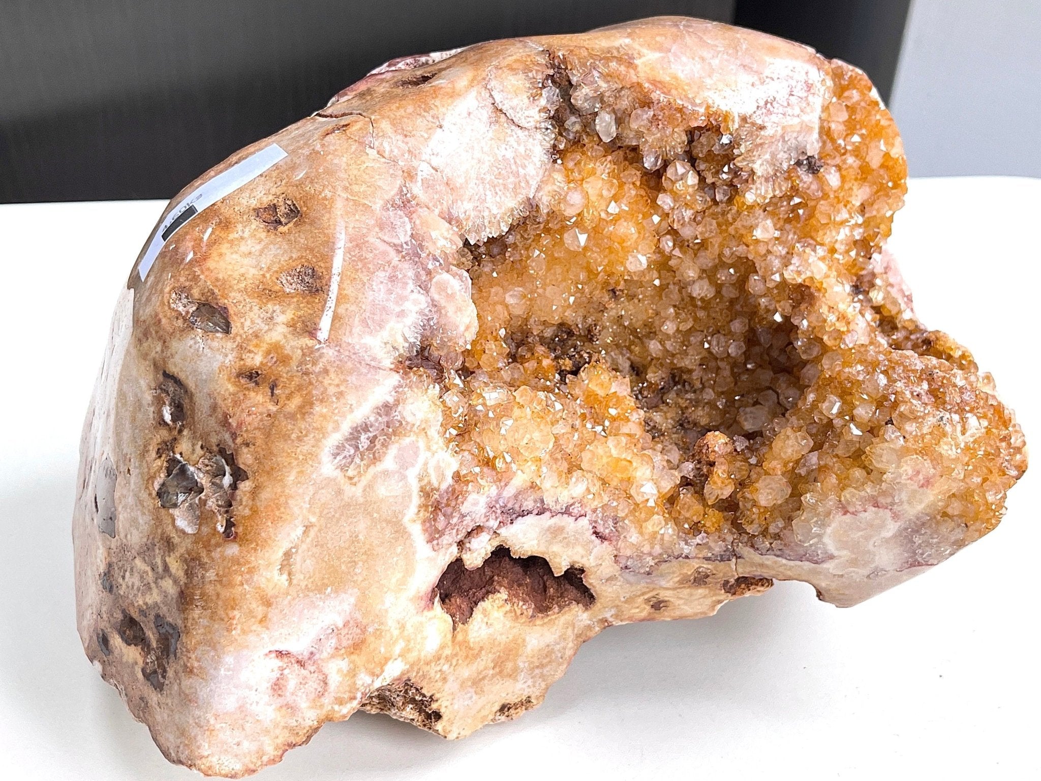 Pink Amethyst, 4.6kg Large Golden Pink Amethyst Freefrom, semi polished Pink Amethyst Freeform, Natural Druzy Pink Amethyst Display - Million Years Crystal