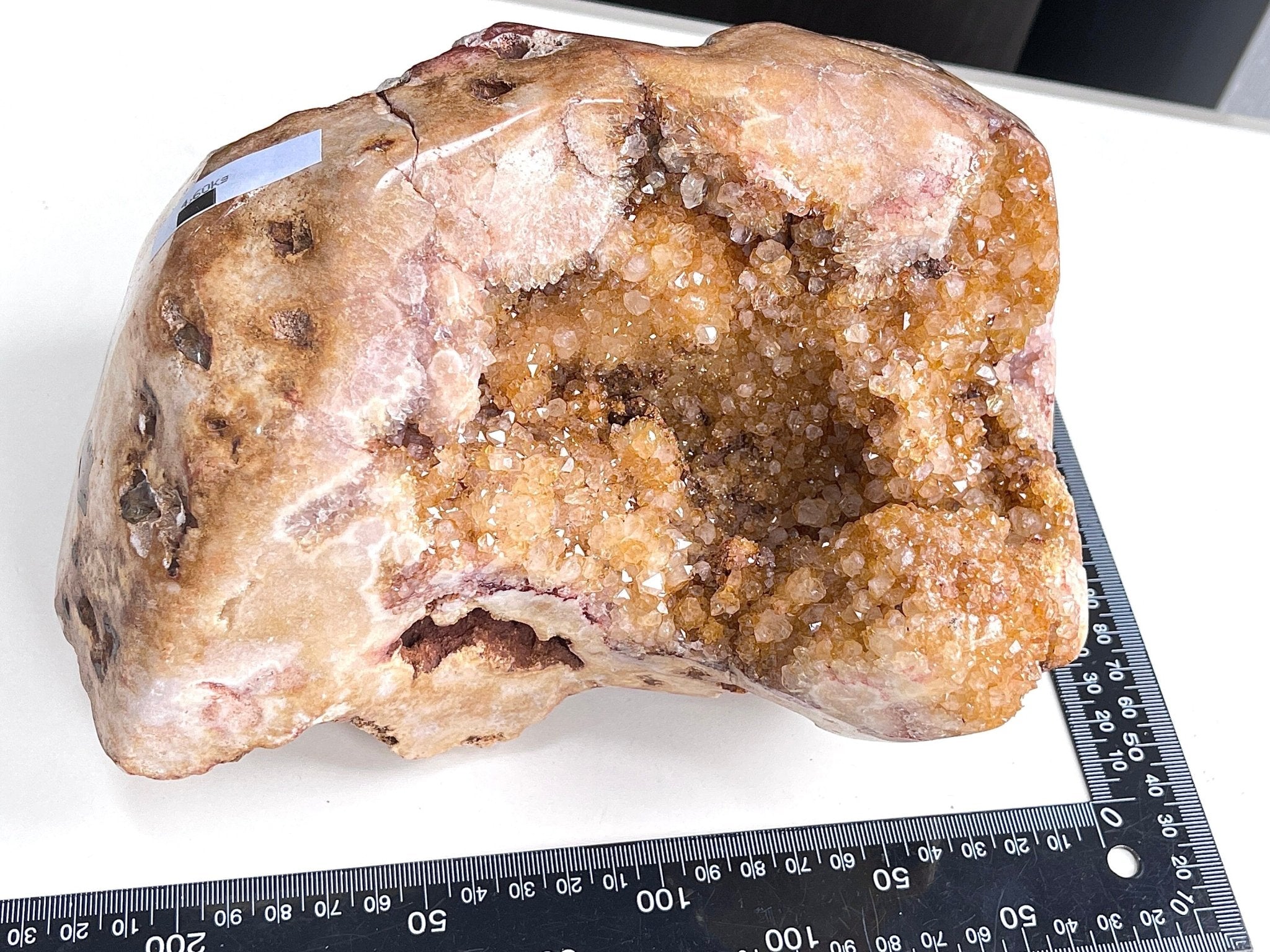 Pink Amethyst, 4.6kg Large Golden Pink Amethyst Freefrom, semi polished Pink Amethyst Freeform, Natural Druzy Pink Amethyst Display - Million Years Crystal