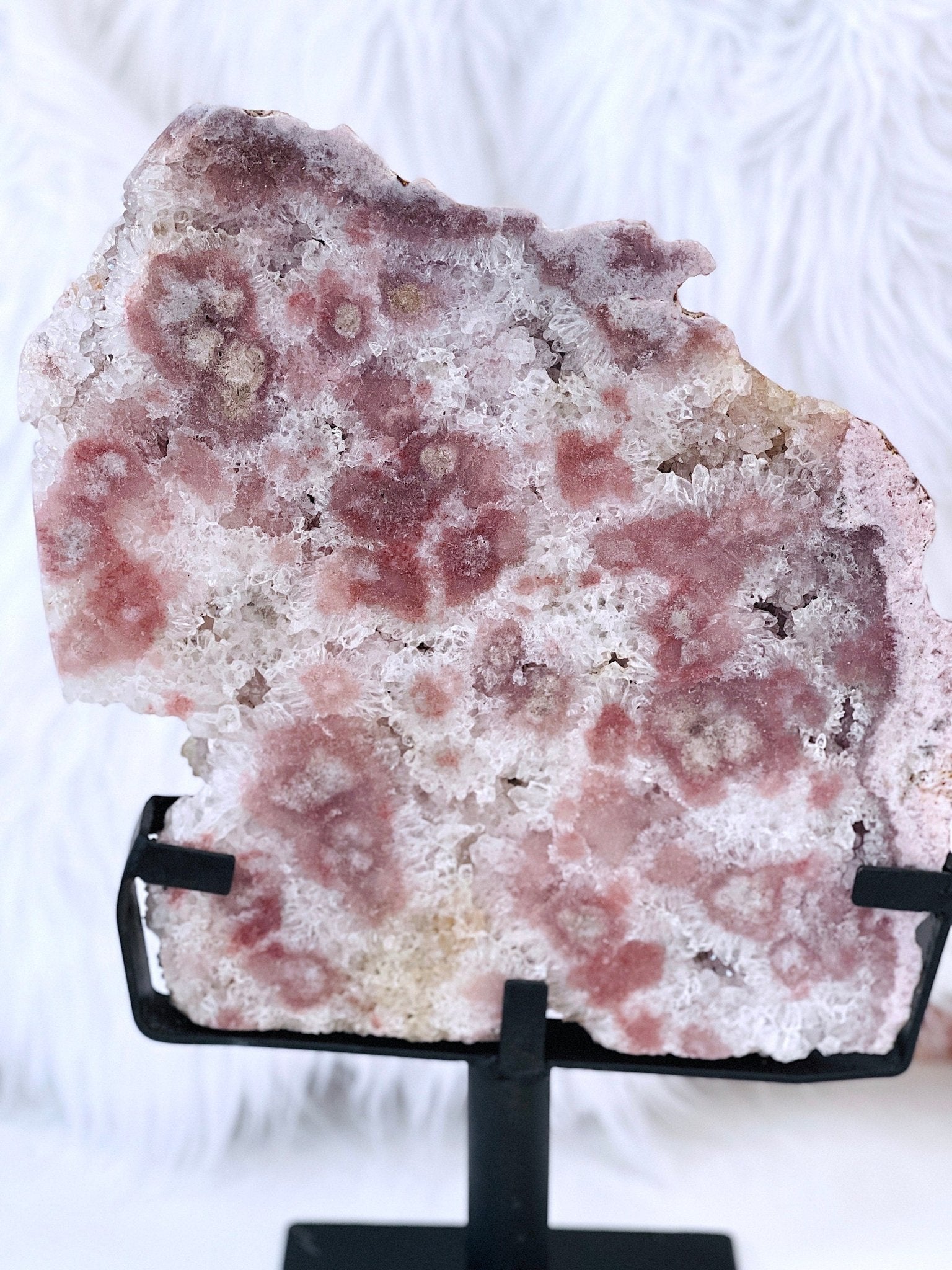 Pink Amethyst, 5.9kg Pink Amethyst Slab on Stands, Amazing Pink Amethyst Druzy Slabs, Natural Pink Amethyst on Stand, Crystal Gift - Million Years Crystal