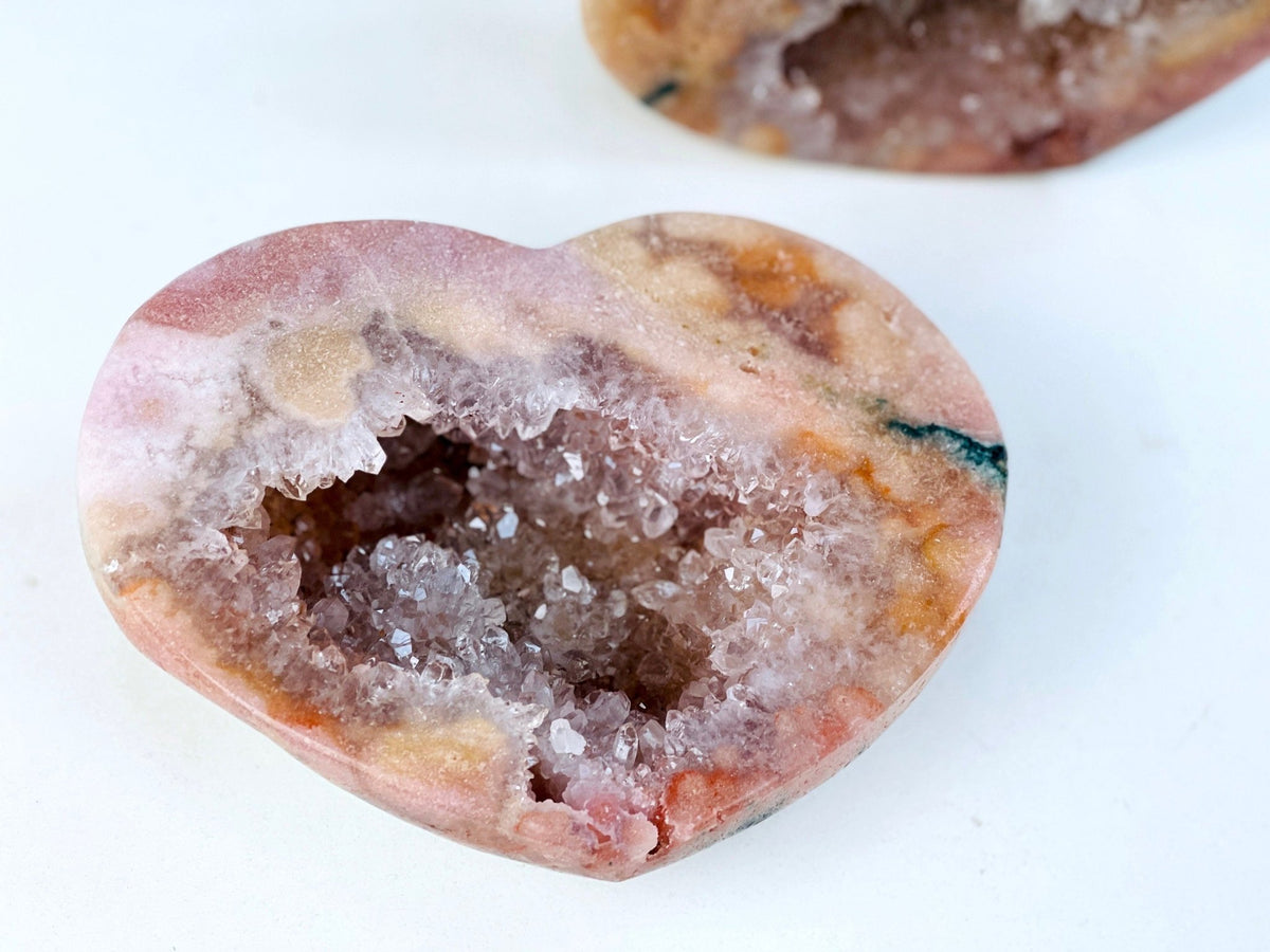 Pink Amethyst Crystal Heart, 3.5kg Super Extra Quality Paired Pink Amethyst Geode Heart Set, Crystal Gift, Wedding gift, Home Decor - Million Years Crystal
