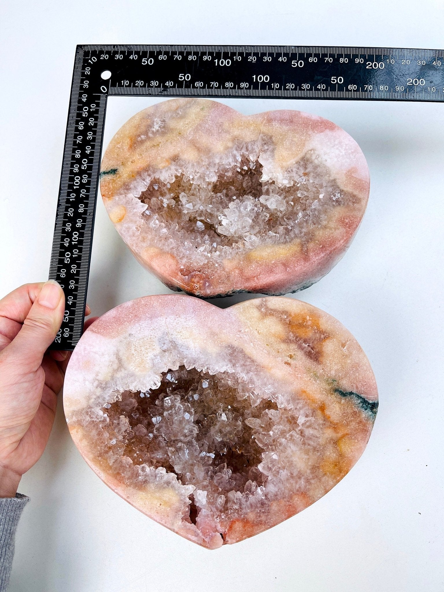 Pink Amethyst Crystal Heart, 3.5kg Super Extra Quality Paired Pink Amethyst Geode Heart Set, Crystal Gift, Wedding gift, Home Decor - Million Years Crystal