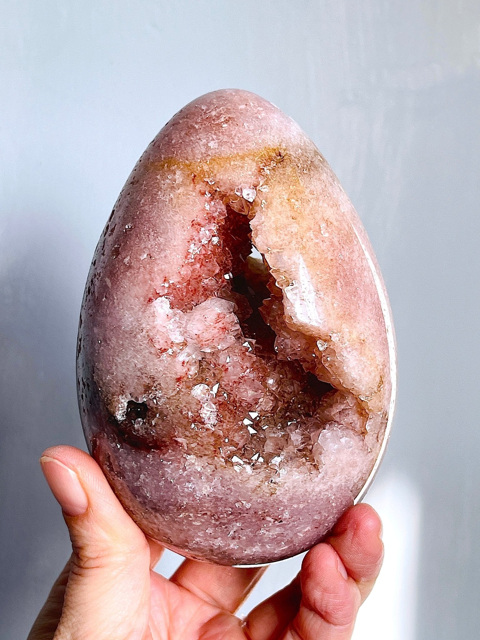 Pink Amethyst Druzy Egg - Million Years Crystal