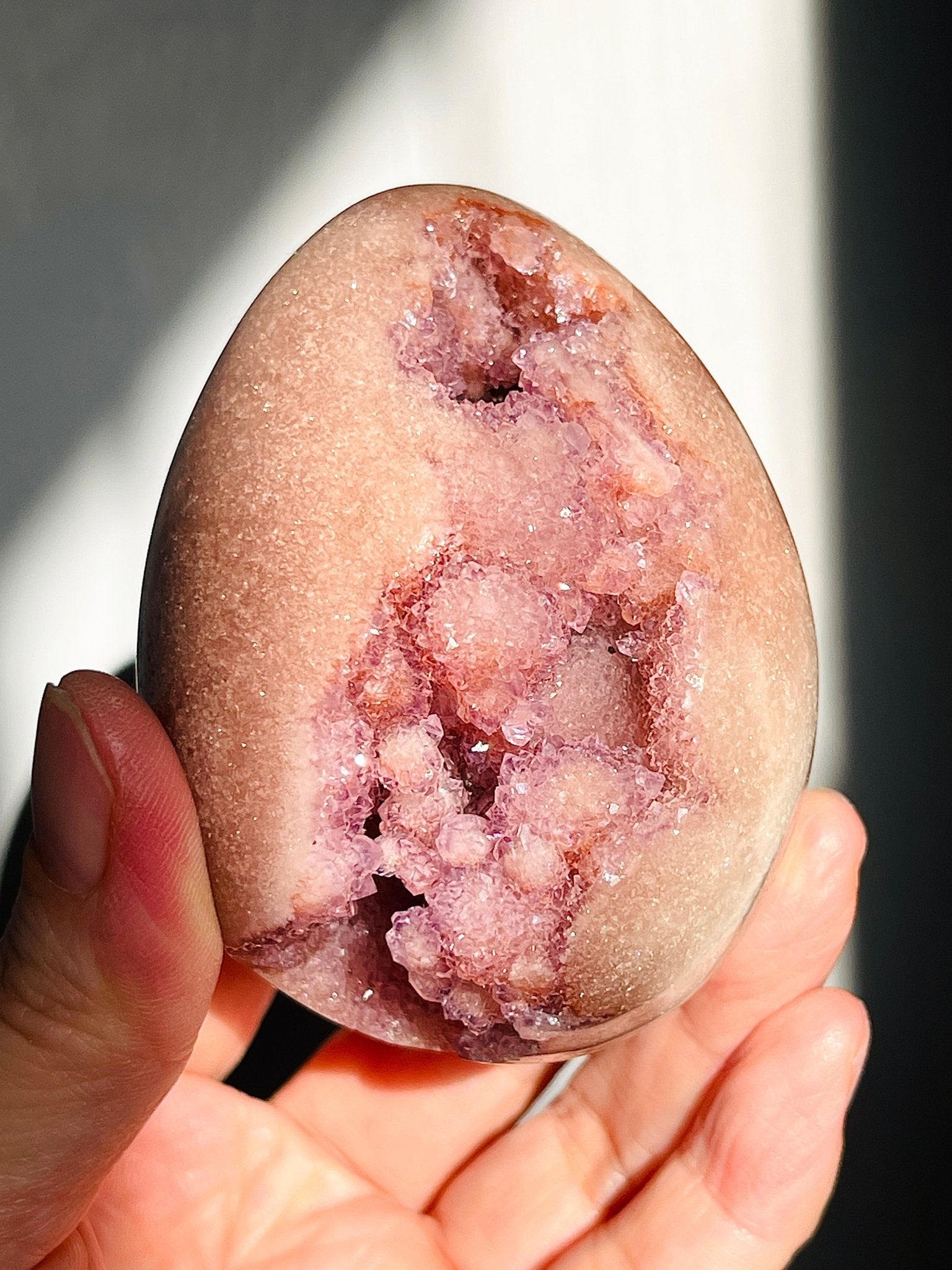 Pink Amethyst Druzy Egg - Million Years Crystal