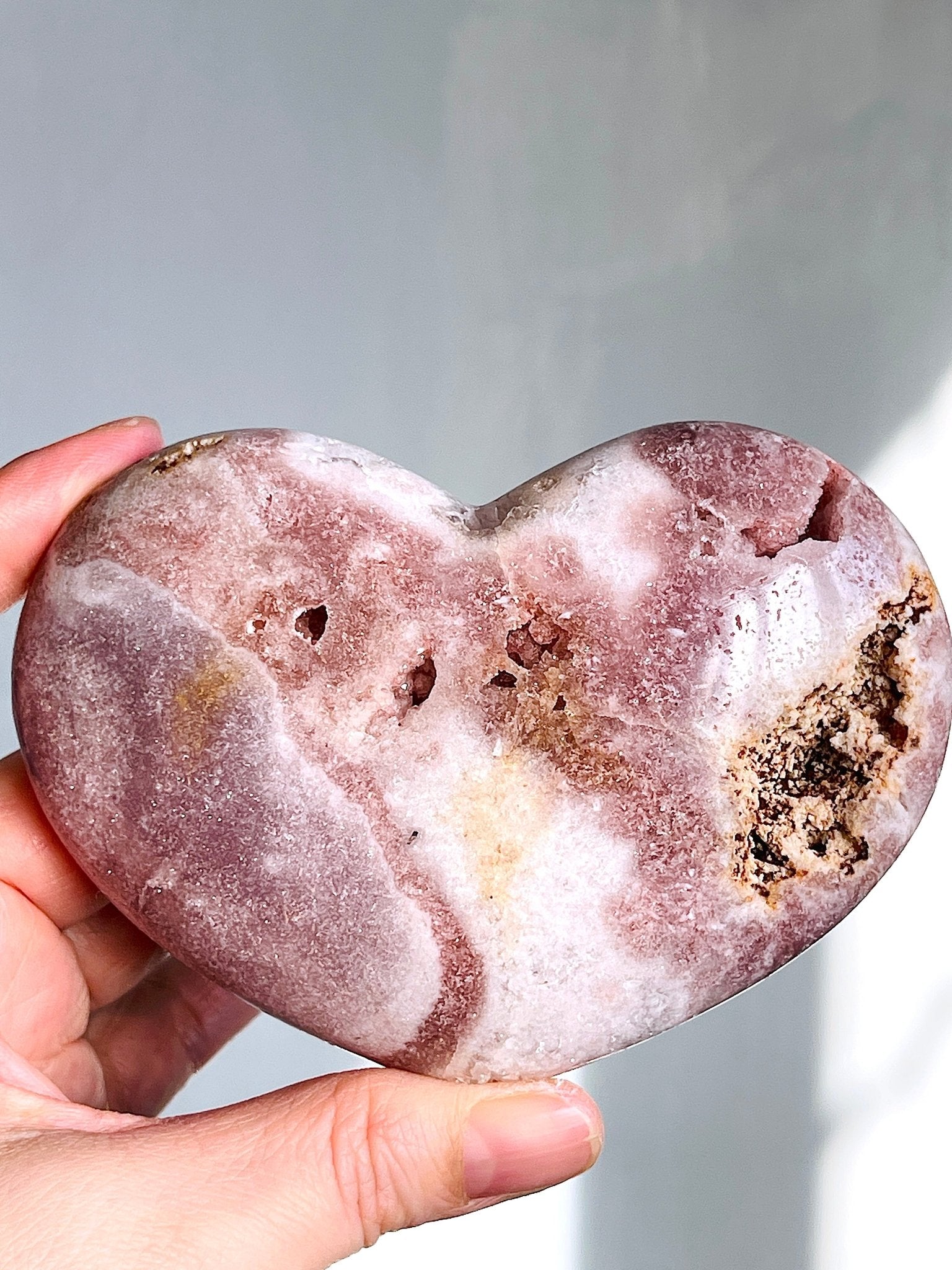 Pink Amethyst Druzy Heart - Million Years Crystal