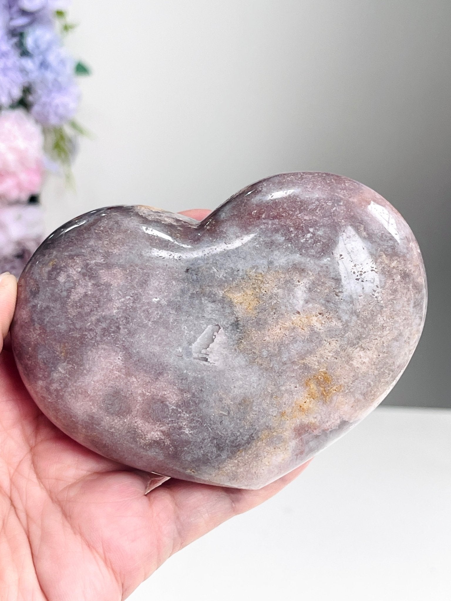 Pink Amethyst Druzy Heart – 316g Natural Healing Crystal, Pink Amethyst Heart for Gift, Meditation, Home Decor B205 - Million Years Crystal