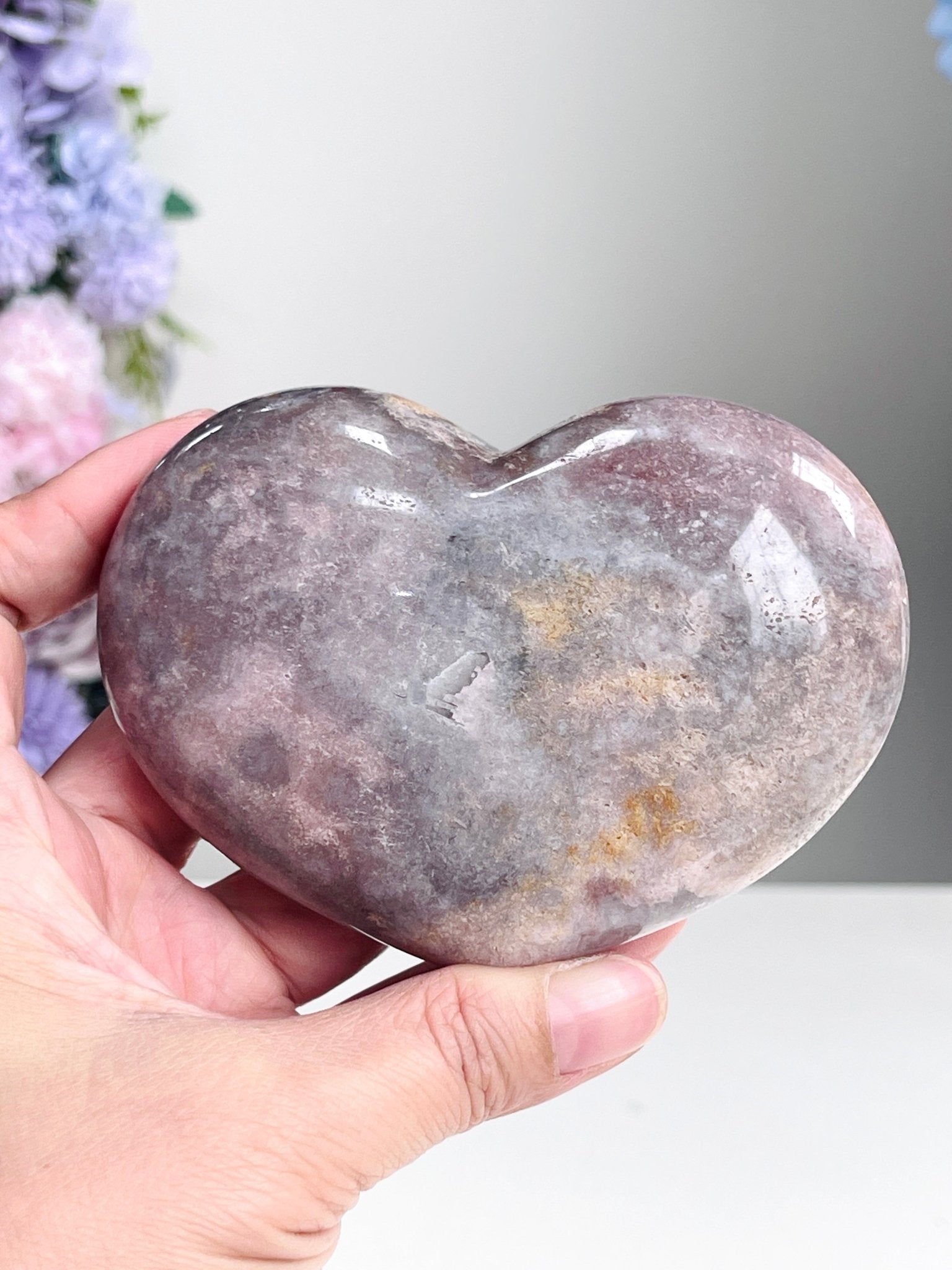 Pink Amethyst Druzy Heart – 316g Natural Healing Crystal, Pink Amethyst Heart for Gift, Meditation, Home Decor B205 - Million Years Crystal