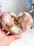 Pink Amethyst Druzy Heart – 572g Natural Healing Crystal, Pink Amethyst Heart for Gift, Meditation, Home Decor B207 - Million Years Crystal