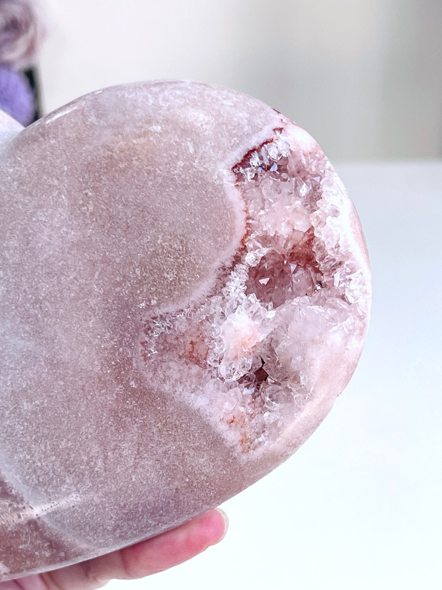 Pink Amethyst Druzy Heart – 623g Natural Healing Crystal, Pink Amethyst Heart for Gift, Meditation, Home Decor B209 - Million Years Crystal