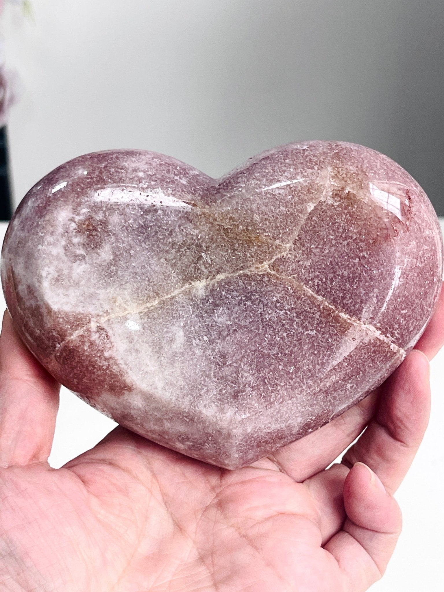 Pink Amethyst Druzy Heart – 642g Natural Healing Crystal, Pink Amethyst Heart for Gift, Meditation, Home Decor B204 - Million Years Crystal