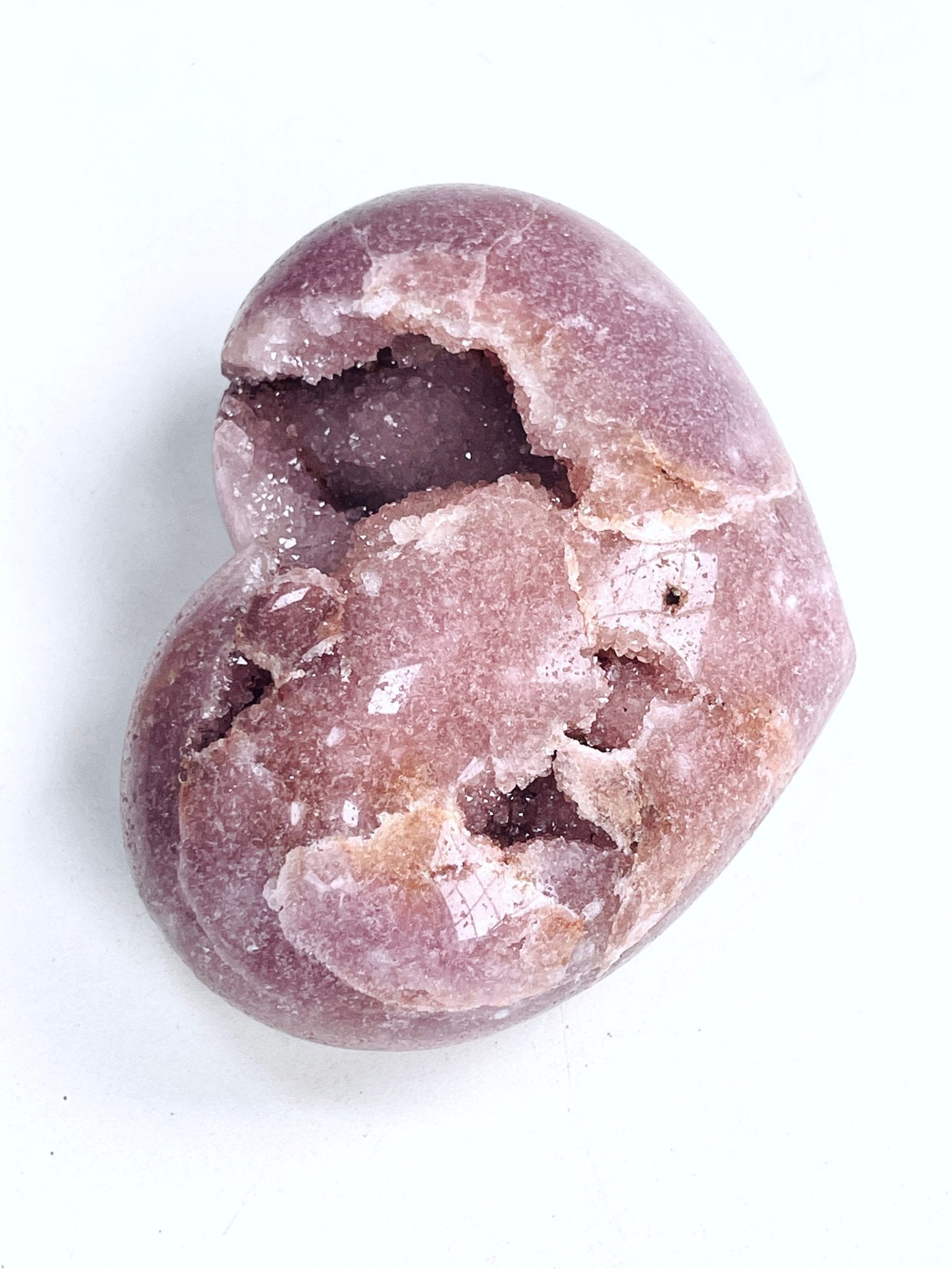 Pink Amethyst Druzy Heart – 642g Natural Healing Crystal, Pink Amethyst Heart for Gift, Meditation, Home Decor B204 - Million Years Crystal
